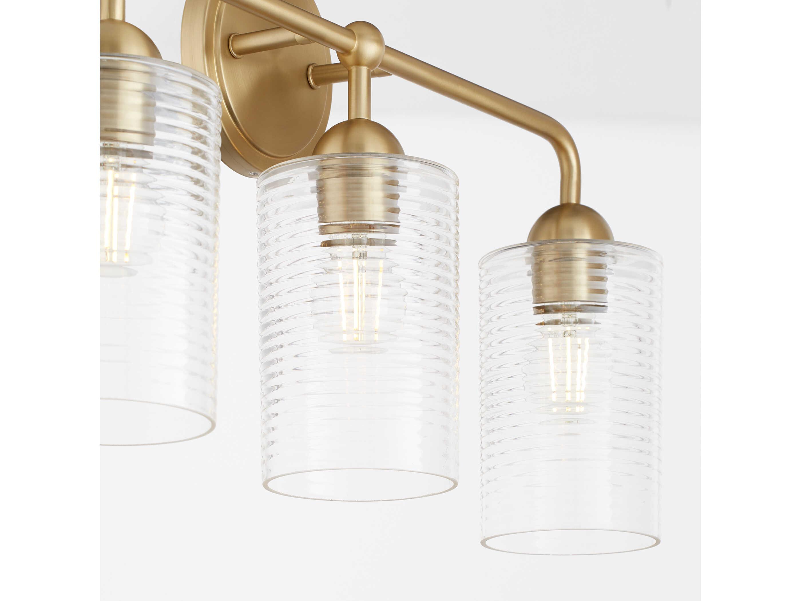 Quorum Charlotte 3-Light Aged Brass Vanity Light