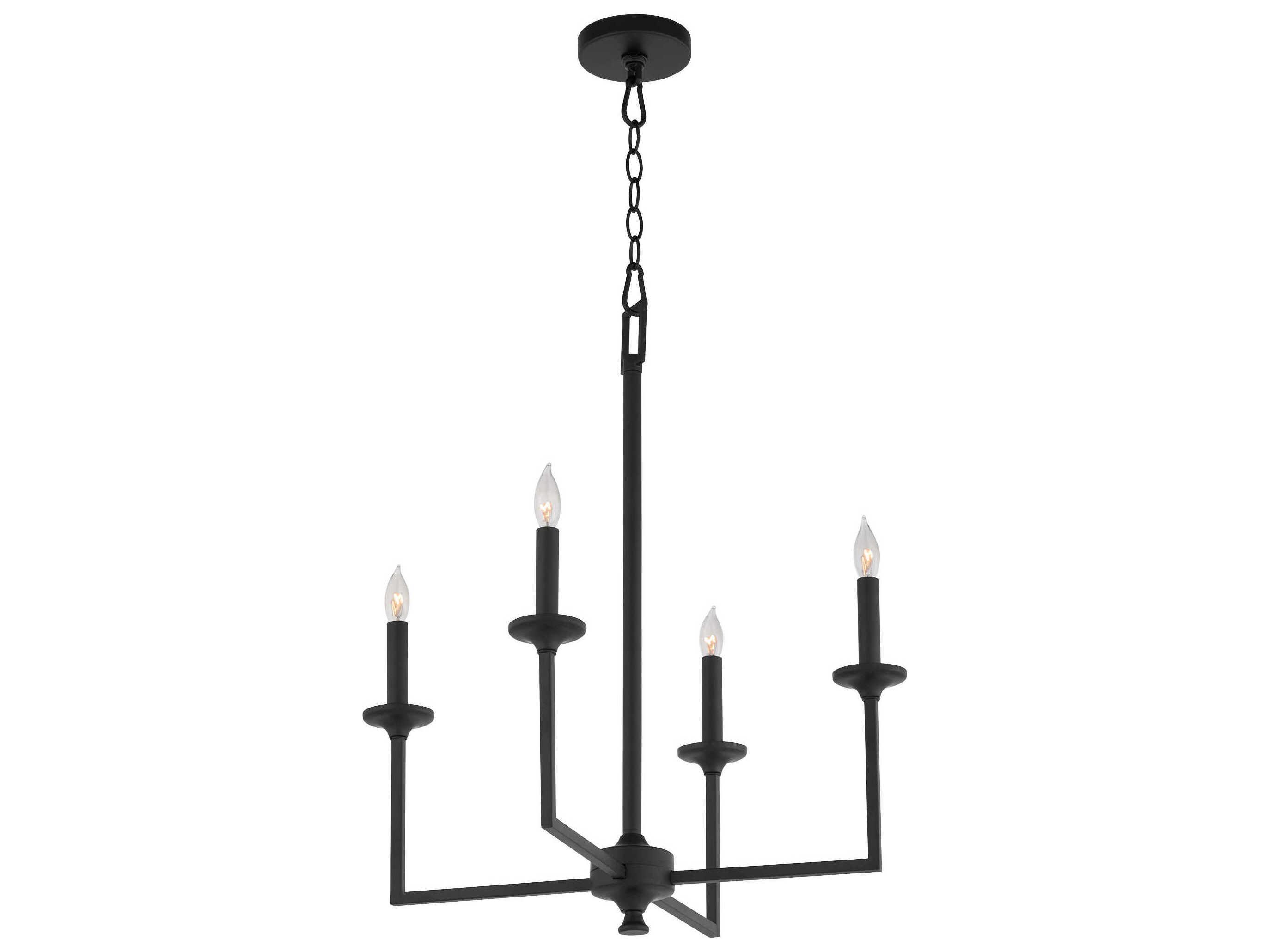Quorum Eldorado 4-Light Matte Black Candelabra Chandelier