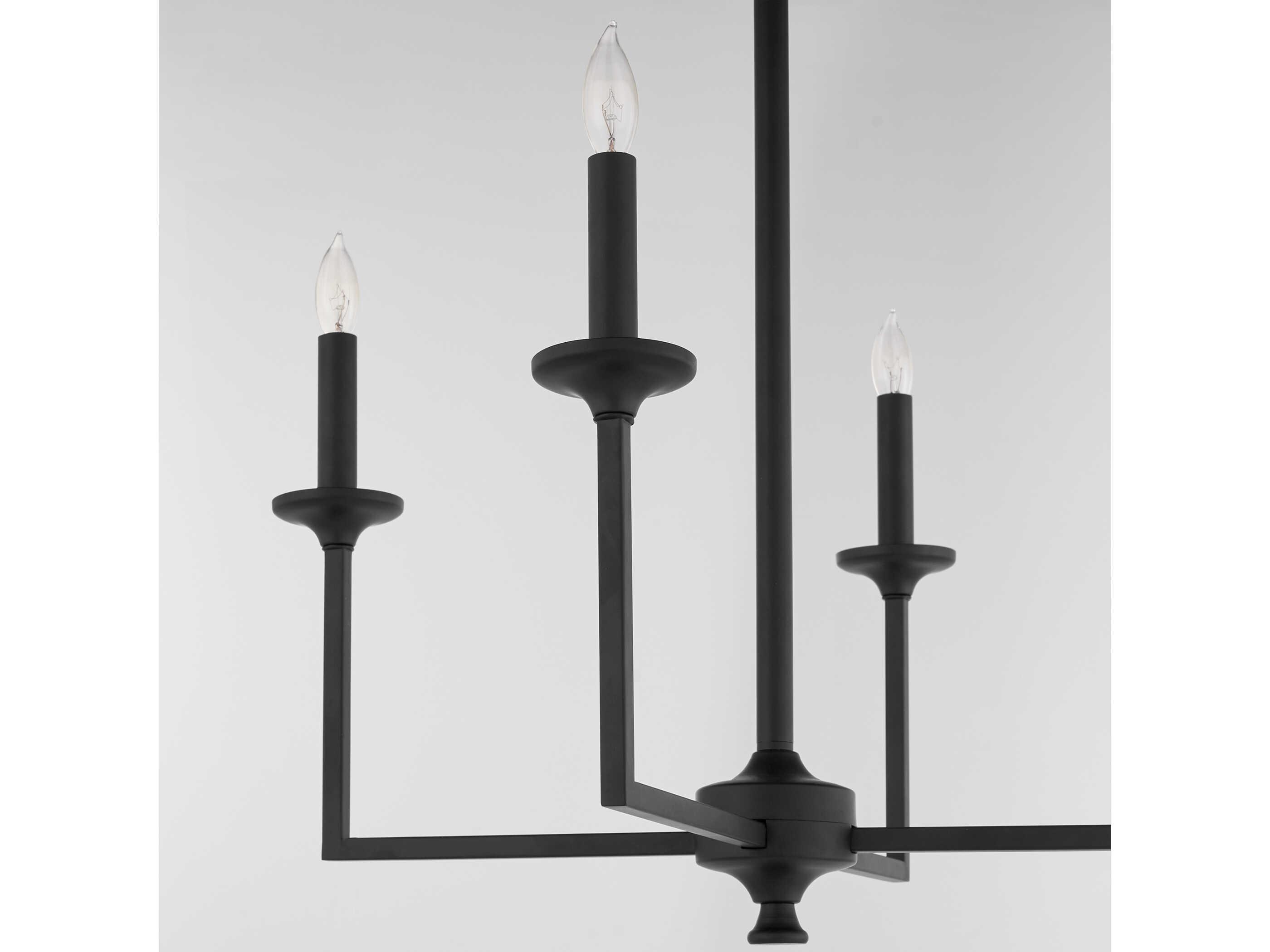 Quorum Eldorado 4-Light Matte Black Candelabra Chandelier