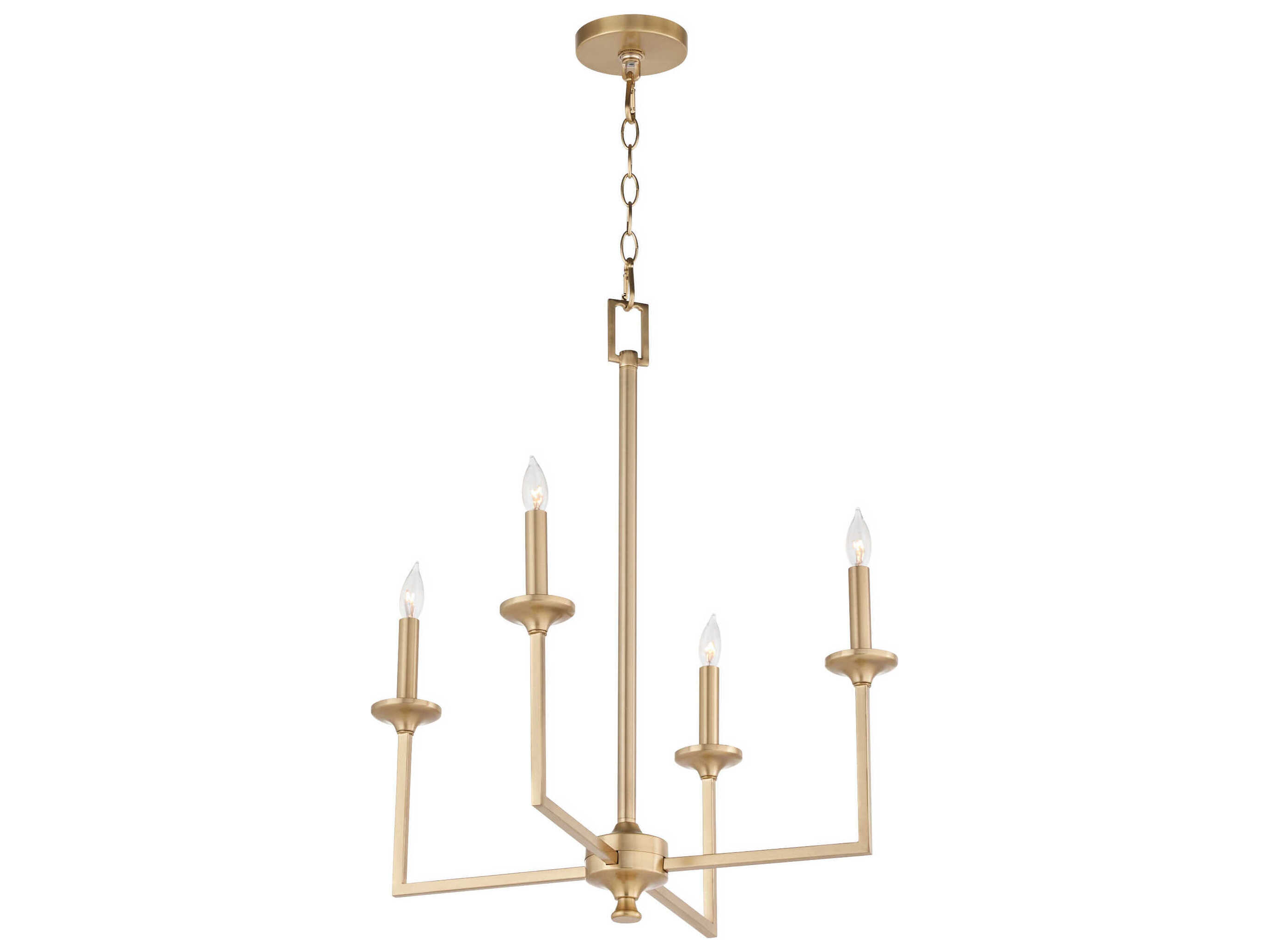 Quorum Eldorado 4-Light Aged Brass Candelabra Chandelier