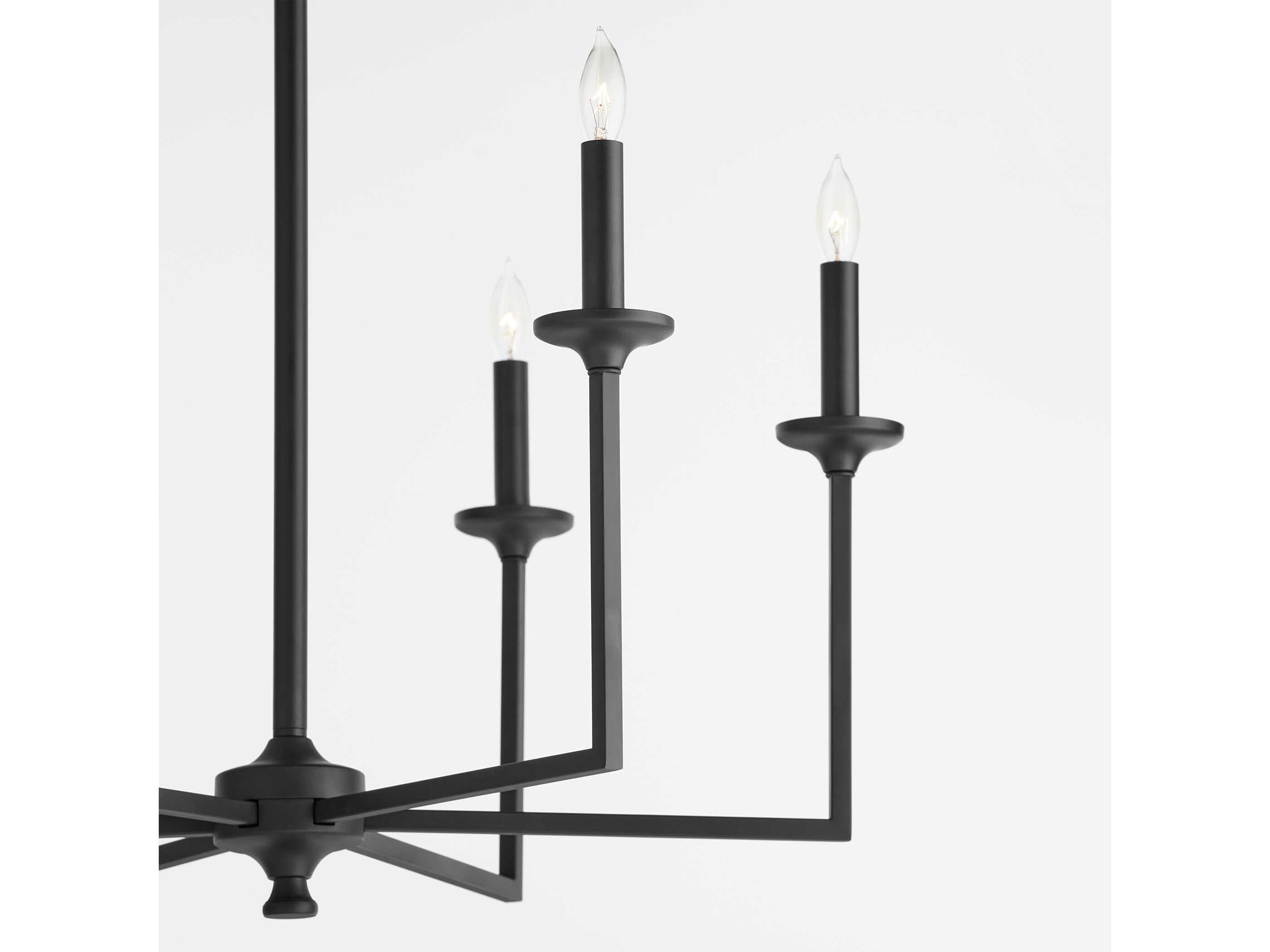 Quorum Eldorado 6-Light Matte Black Candelabra Chandelier