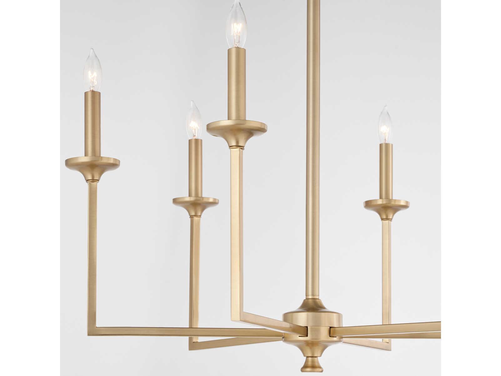 Quorum Eldorado 6-Light Aged Brass Candelabra Chandelier