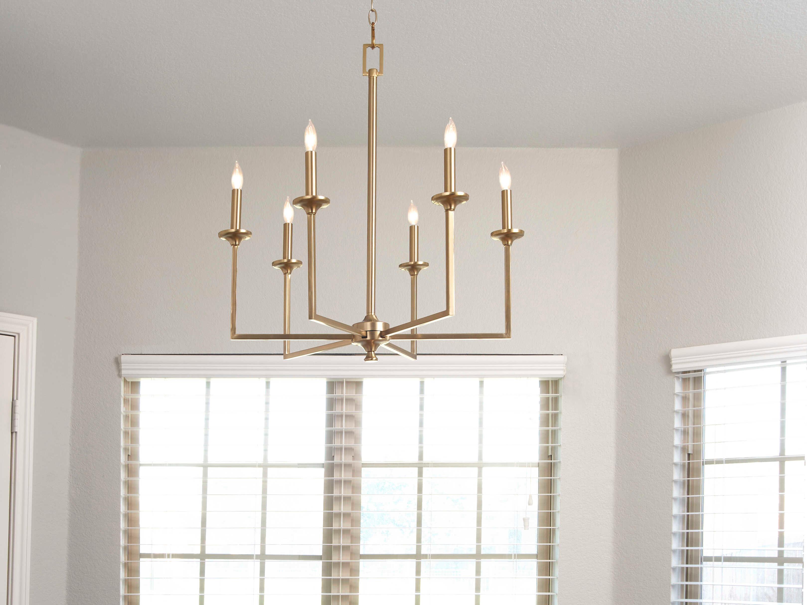 Quorum Eldorado 6-Light Aged Brass Candelabra Chandelier