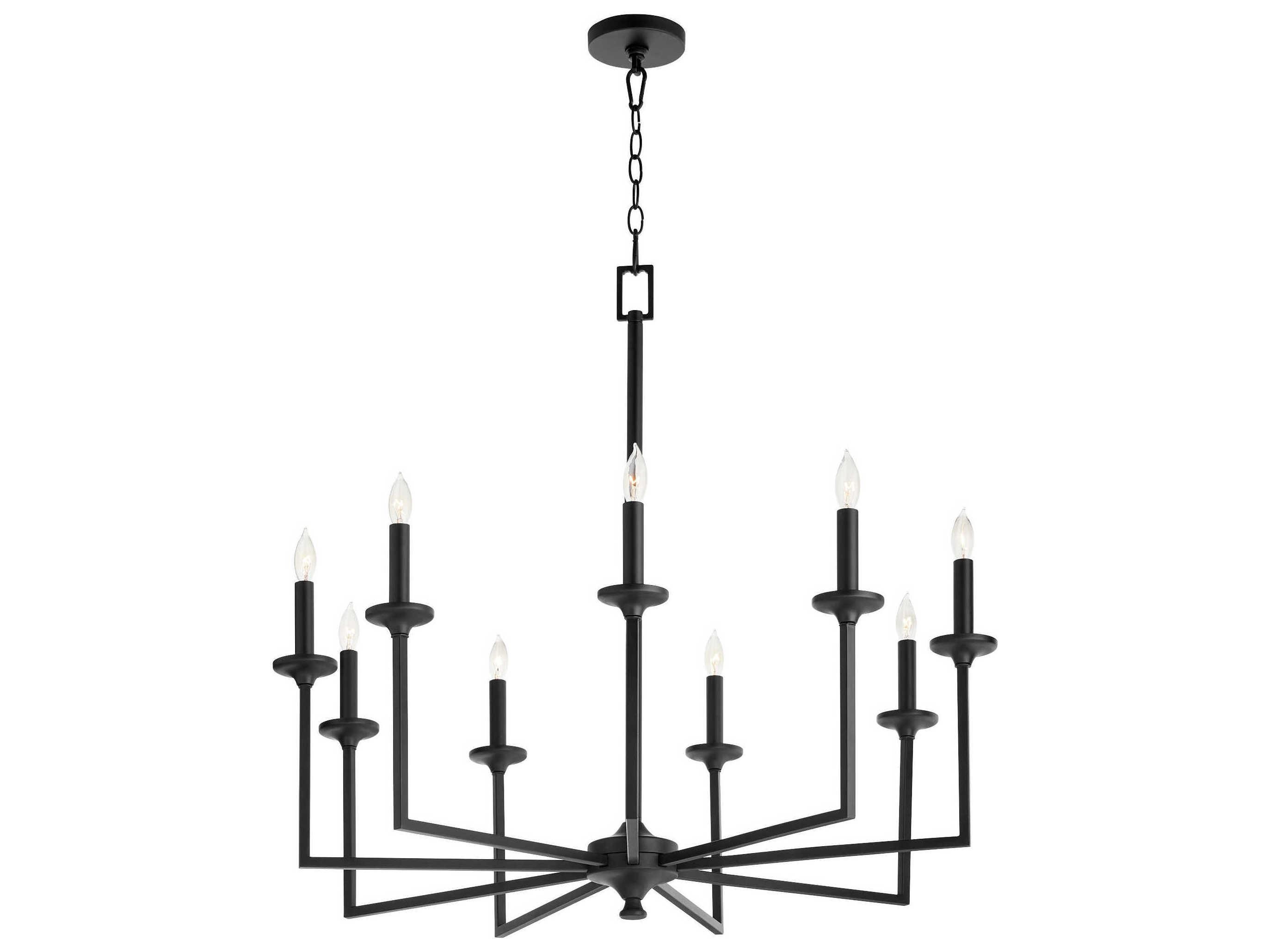 Quorum Eldorado 9-Light Matte Black Candelabra Chandelier