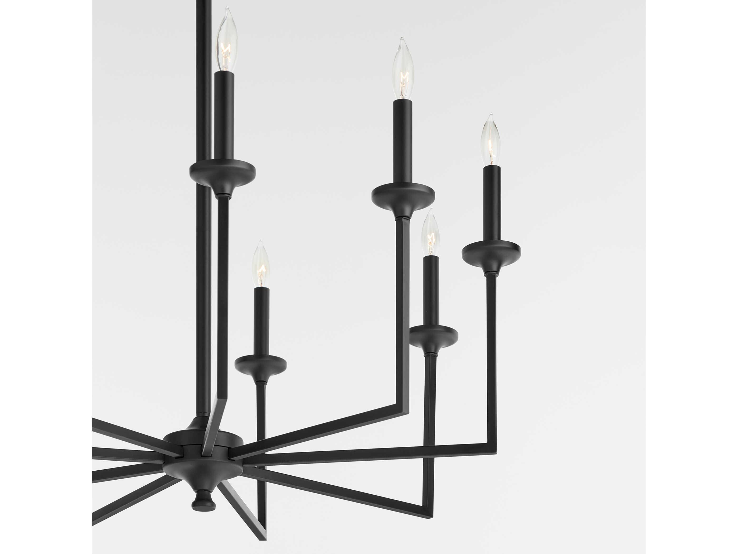 Quorum Eldorado 9-Light Matte Black Candelabra Chandelier