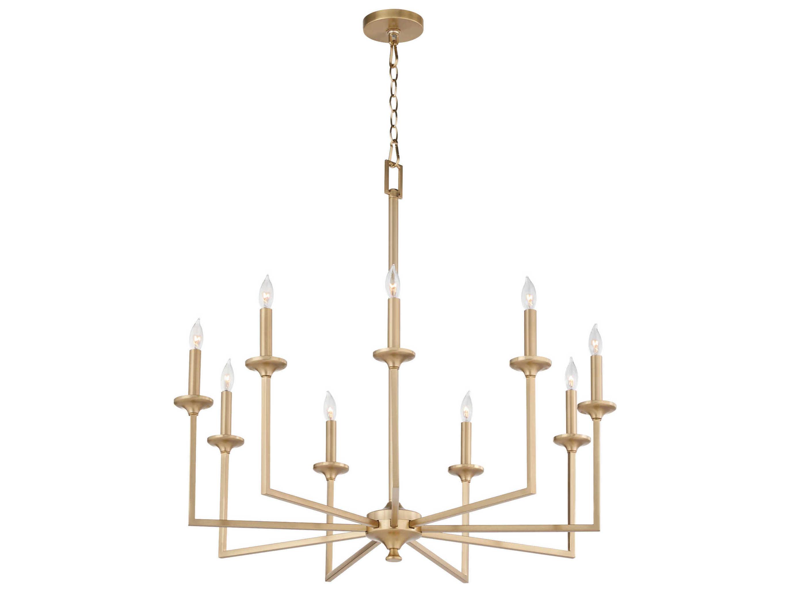 Quorum Eldorado 9-Light Aged Brass Candelabra Chandelier
