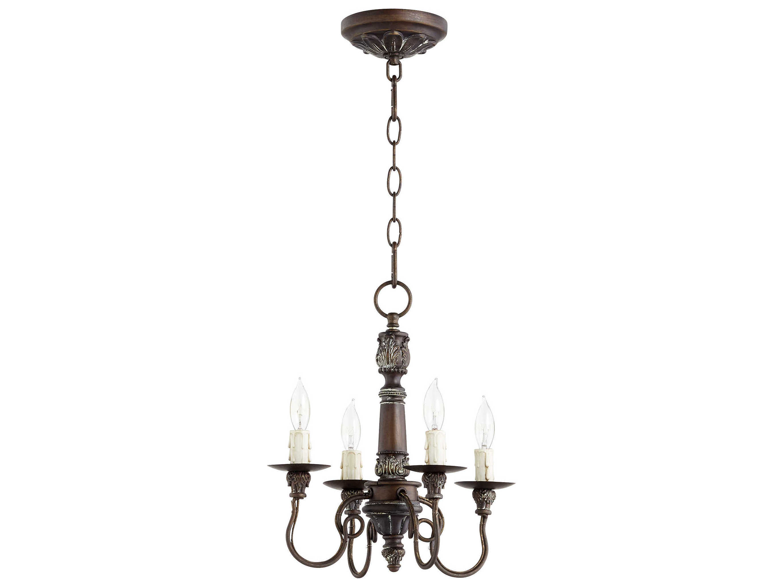 Quorum Salento 4-Light Vintage Copper Brown Candelabra Chandelier