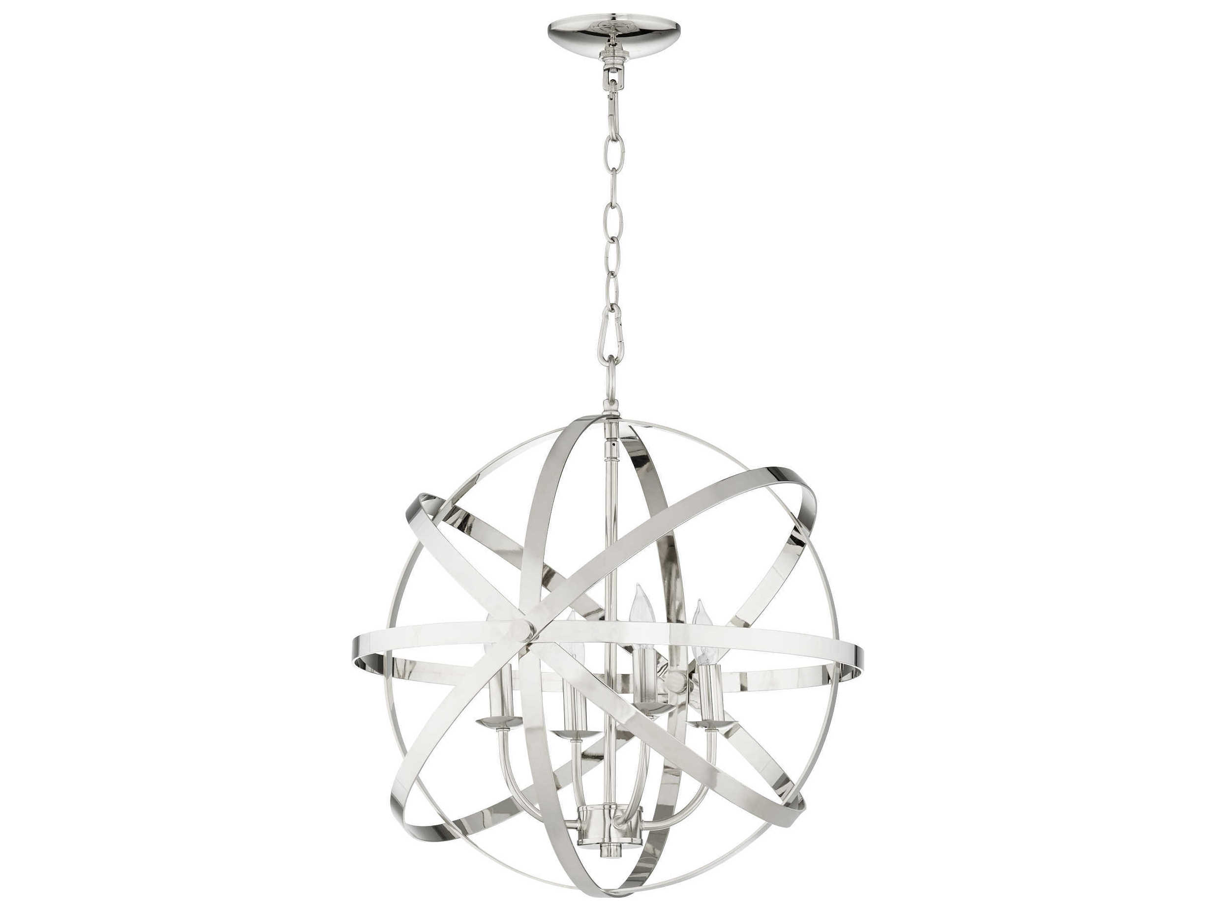 Quorum Celeste 4-Light Polished Nickel Candelabra Round Chandelier