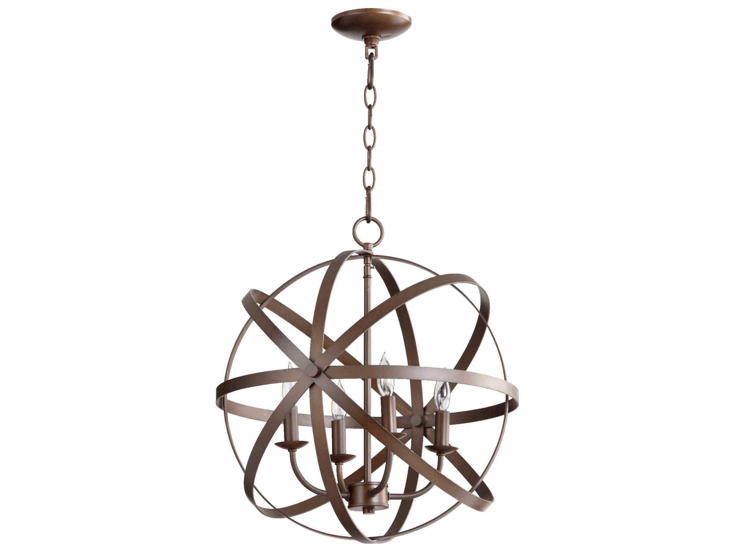 Quorum Celeste 4-Light Oiled Bronze Candelabra Round Chandelier