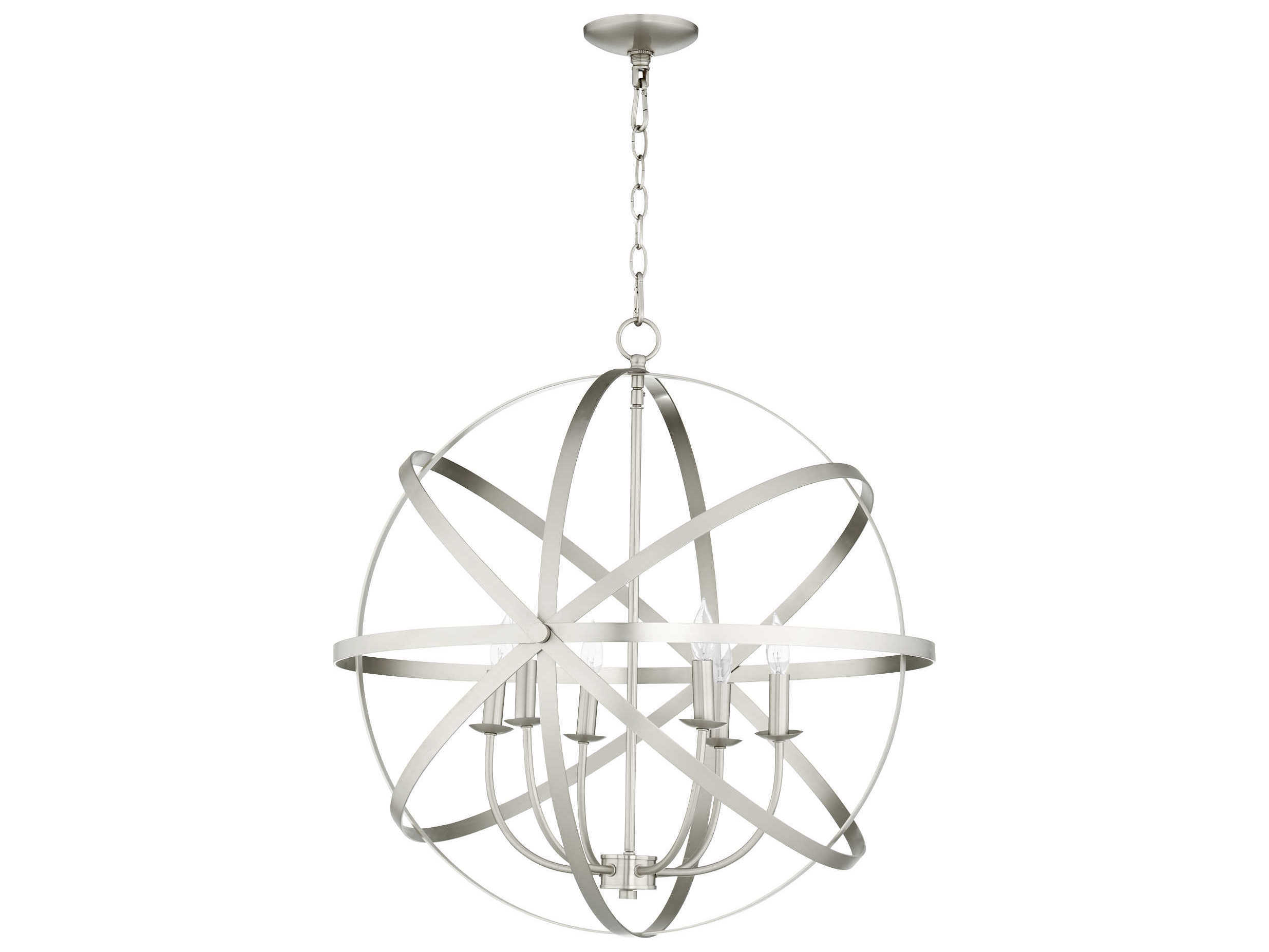 Quorum Celeste 6-Light Satin Nickel Candelabra Round Chandelier