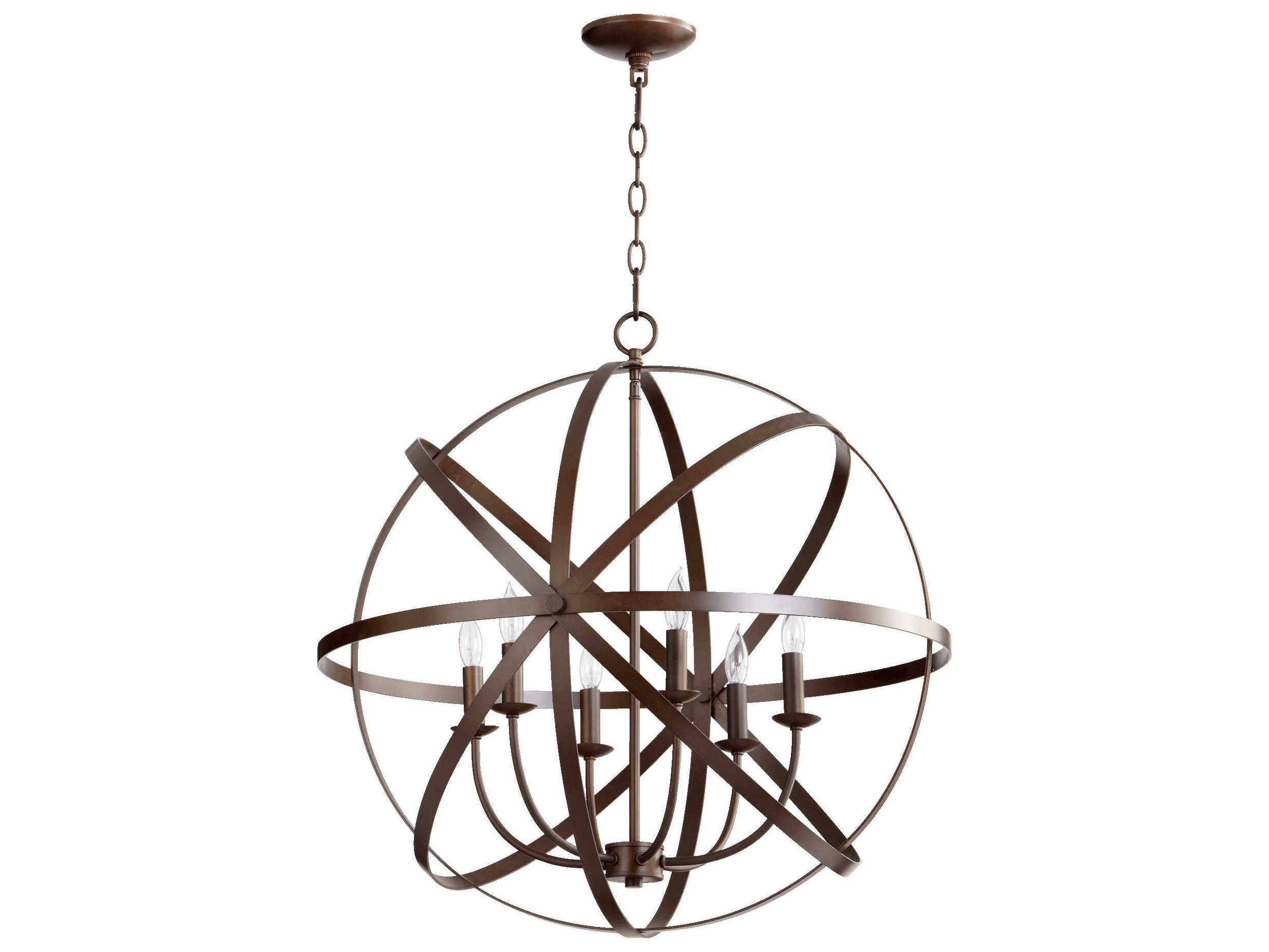 Quorum Celeste 6-Light Oiled Bronze Candelabra Round Chandelier