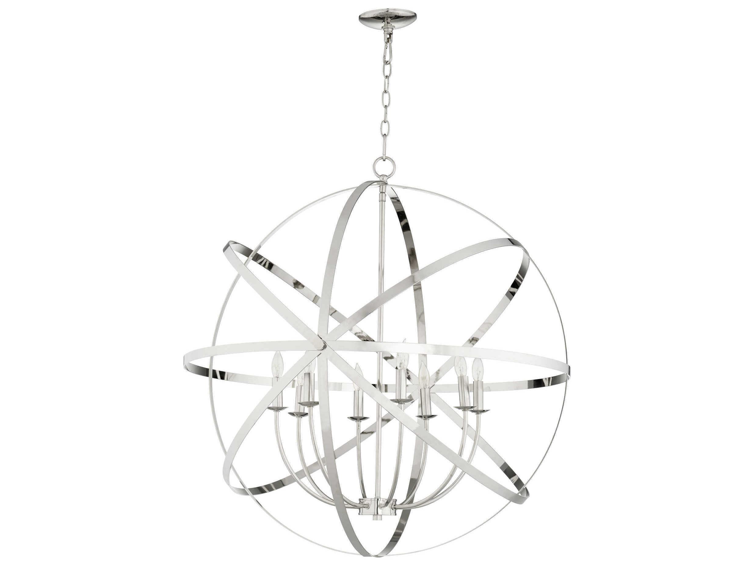 Quorum Celeste 8-Light Polished Nickel Candelabra Round Chandelier