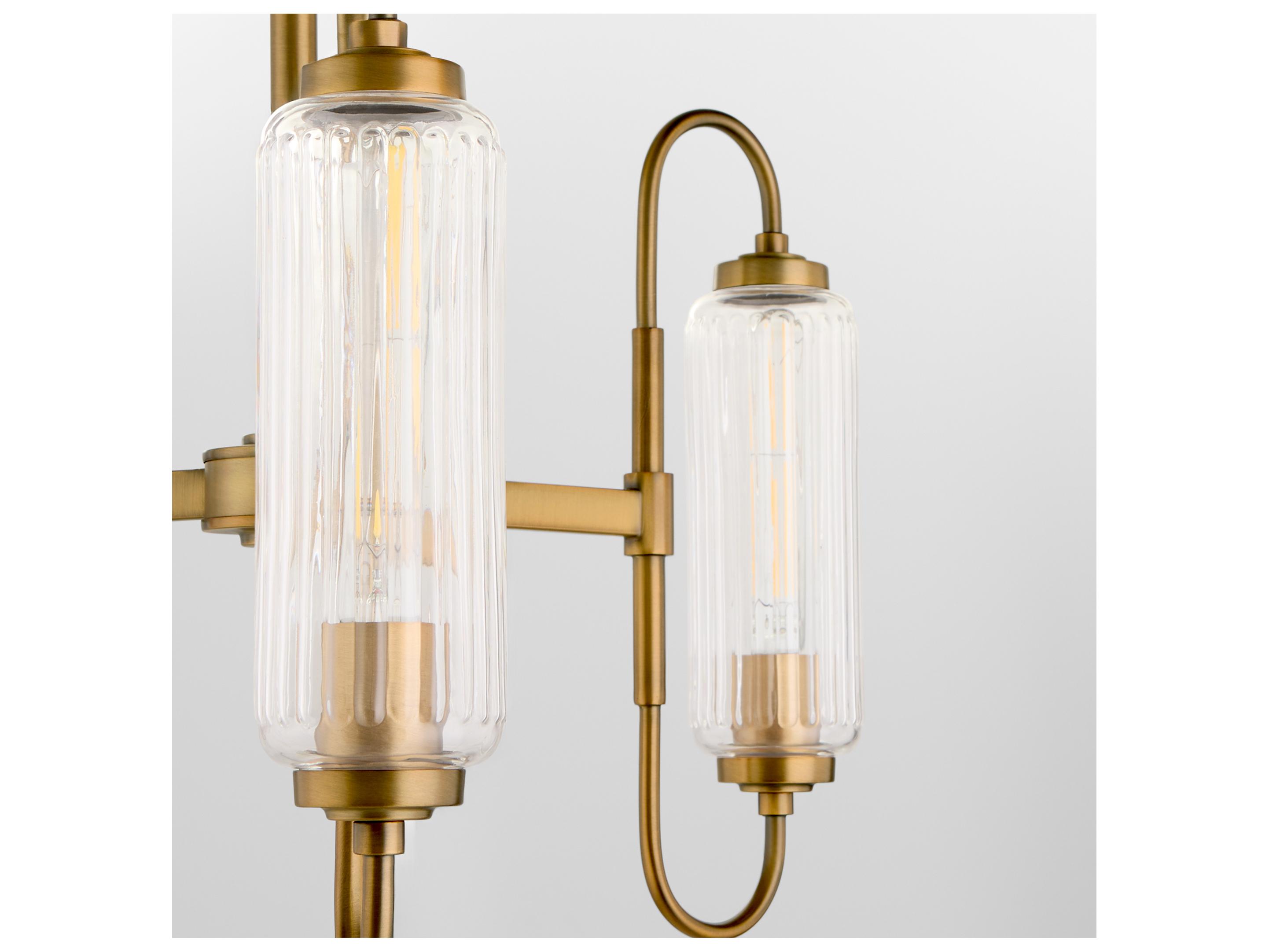 Quorum Whitmire 3-Light Brushed Brass Candelabra Chandelier