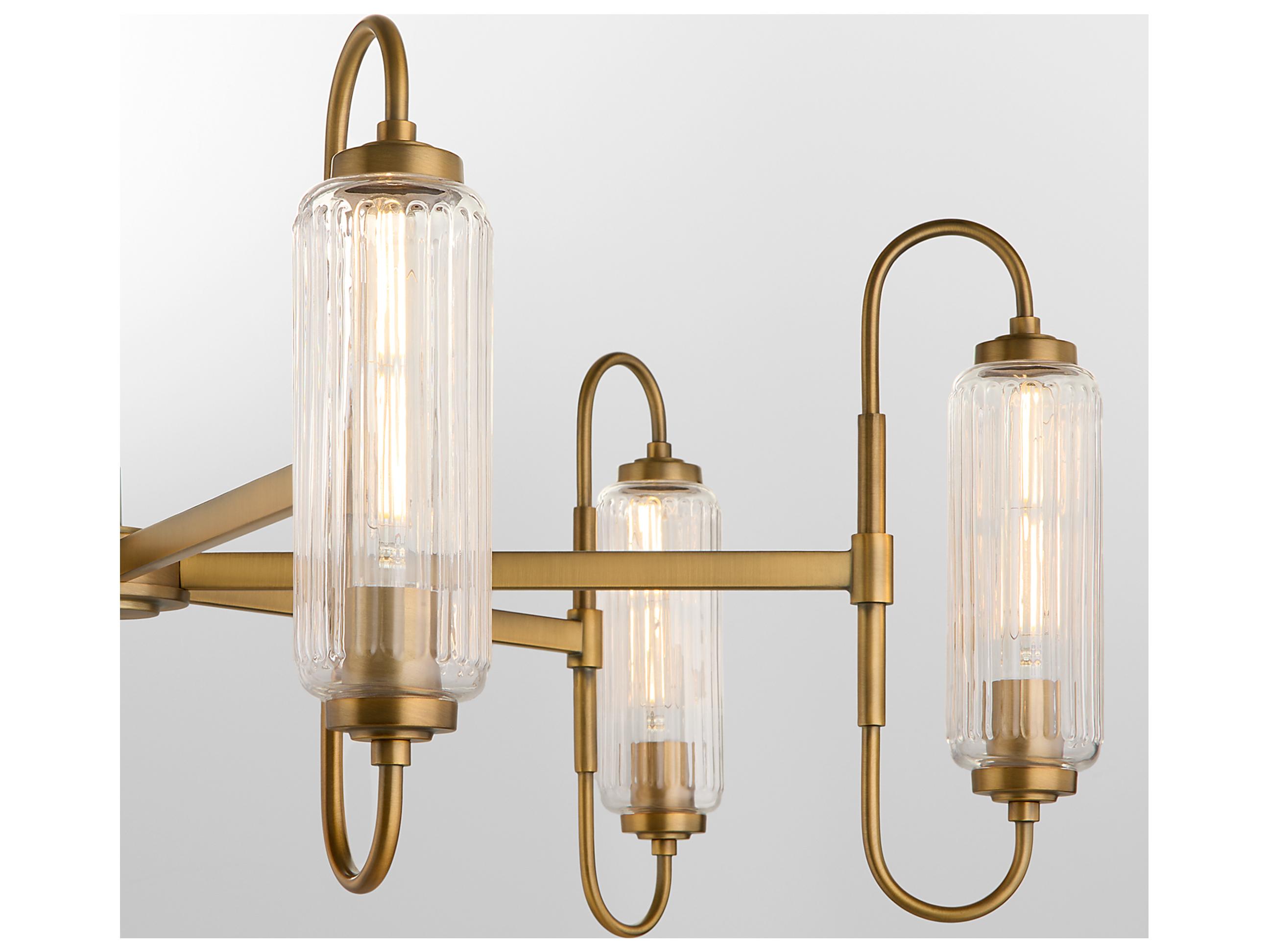 Quorum Whitmire 6-Light Brushed Brass Candelabra Chandelier