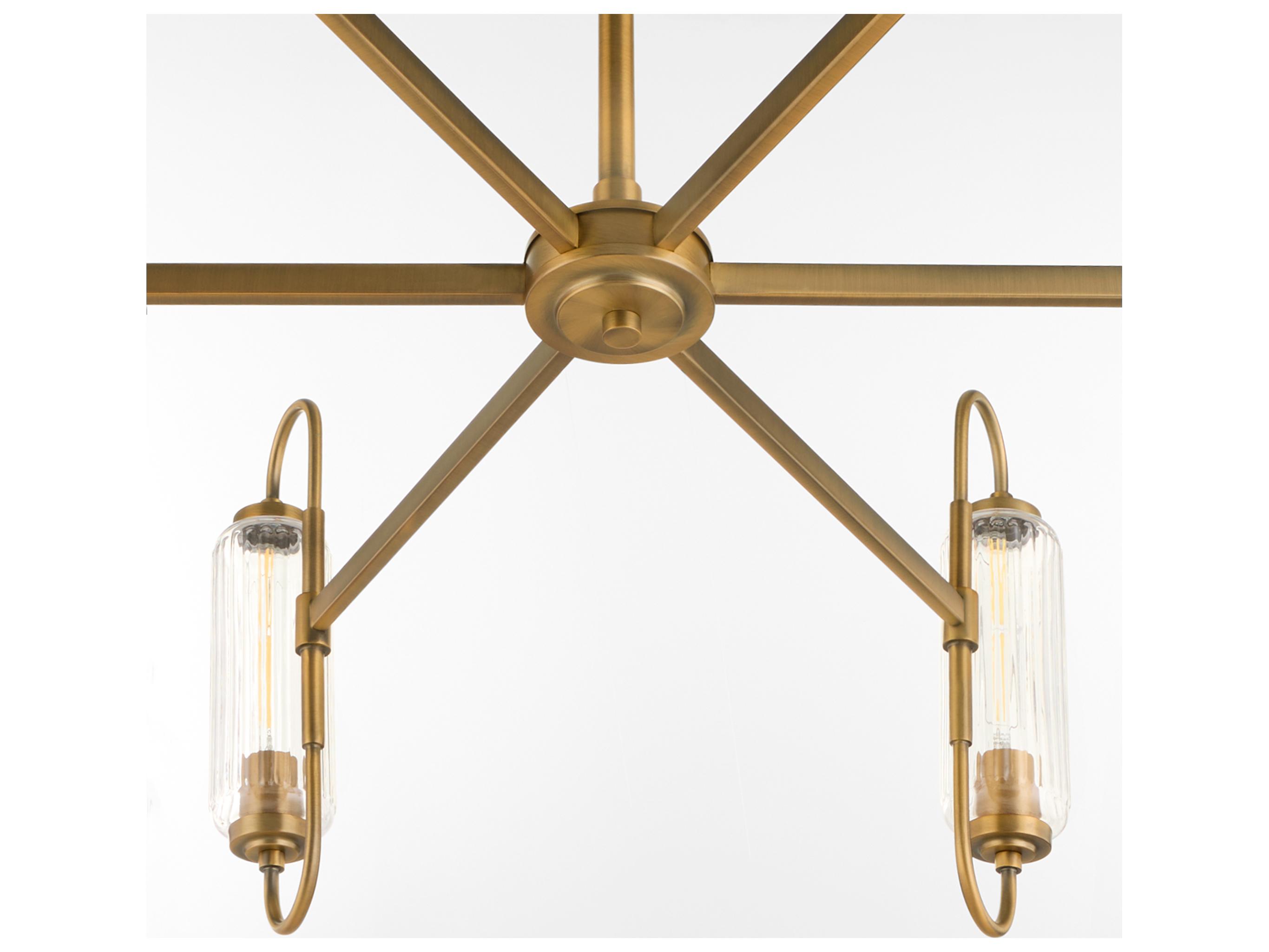 Quorum Whitmire 6-Light Brushed Brass Candelabra Chandelier