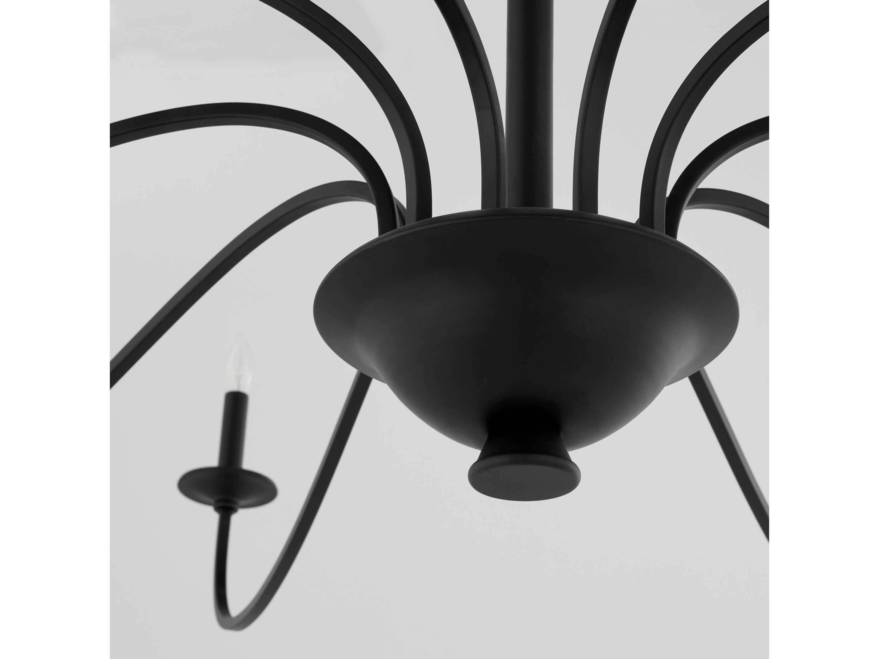Quorum Maryse 10-Light Matte Black Candelabra Chandelier