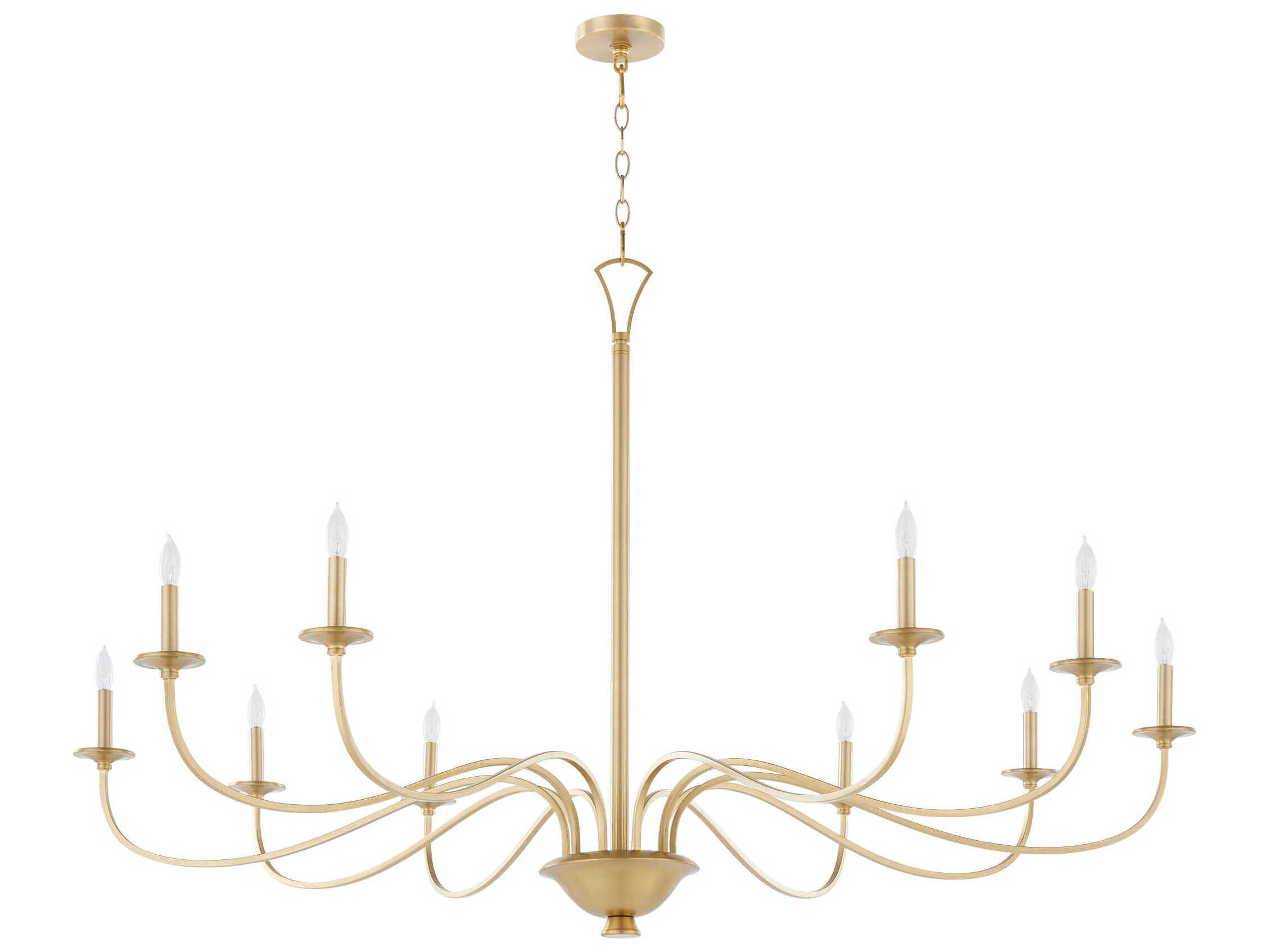Quorum Maryse 10-Light Aged Brass Candelabra Chandelier