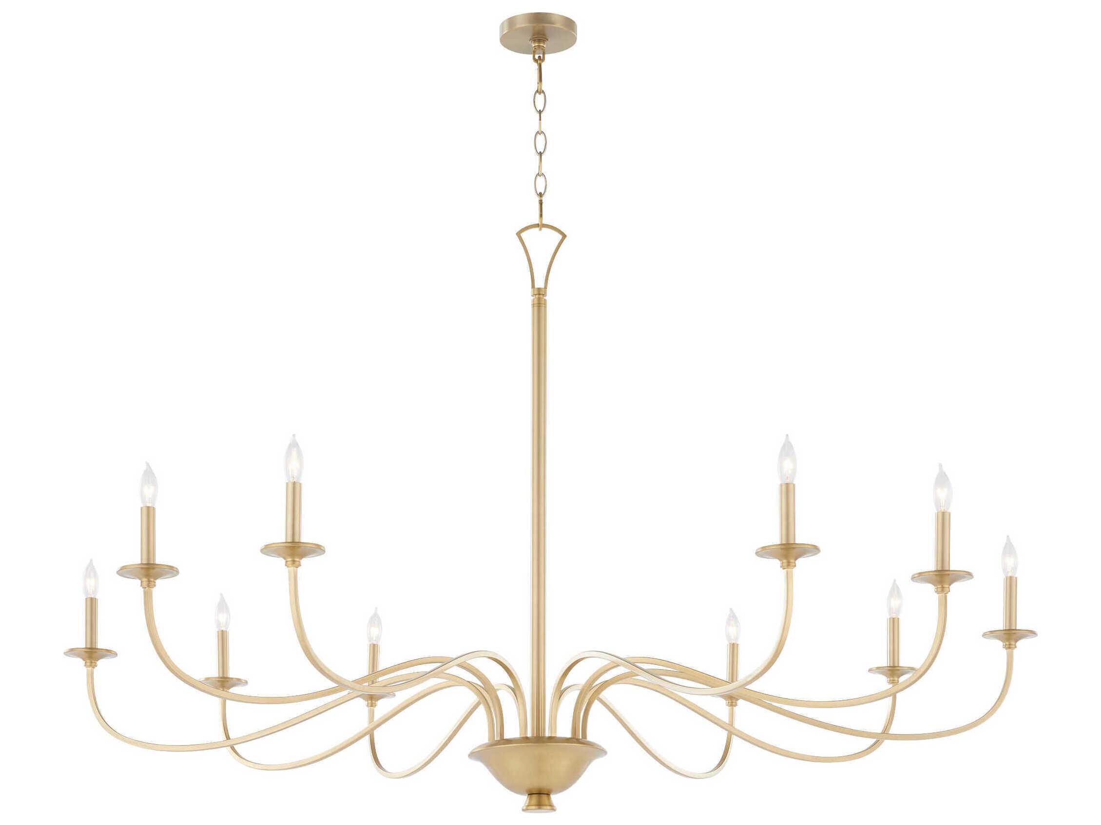 Quorum Maryse 10-Light Aged Brass Candelabra Chandelier