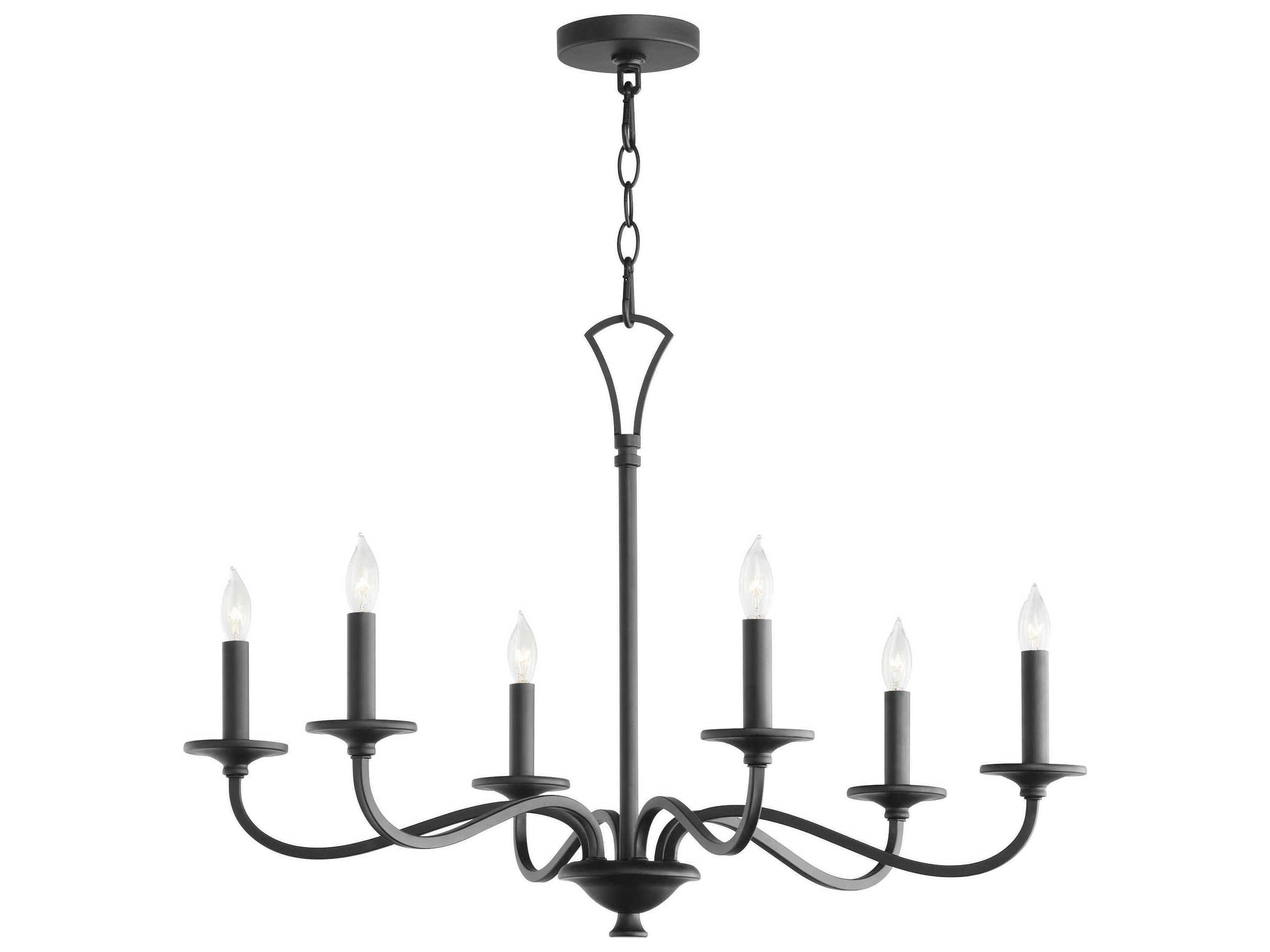 Quorum Maryse 6-Light Matte Black Candelabra Chandelier