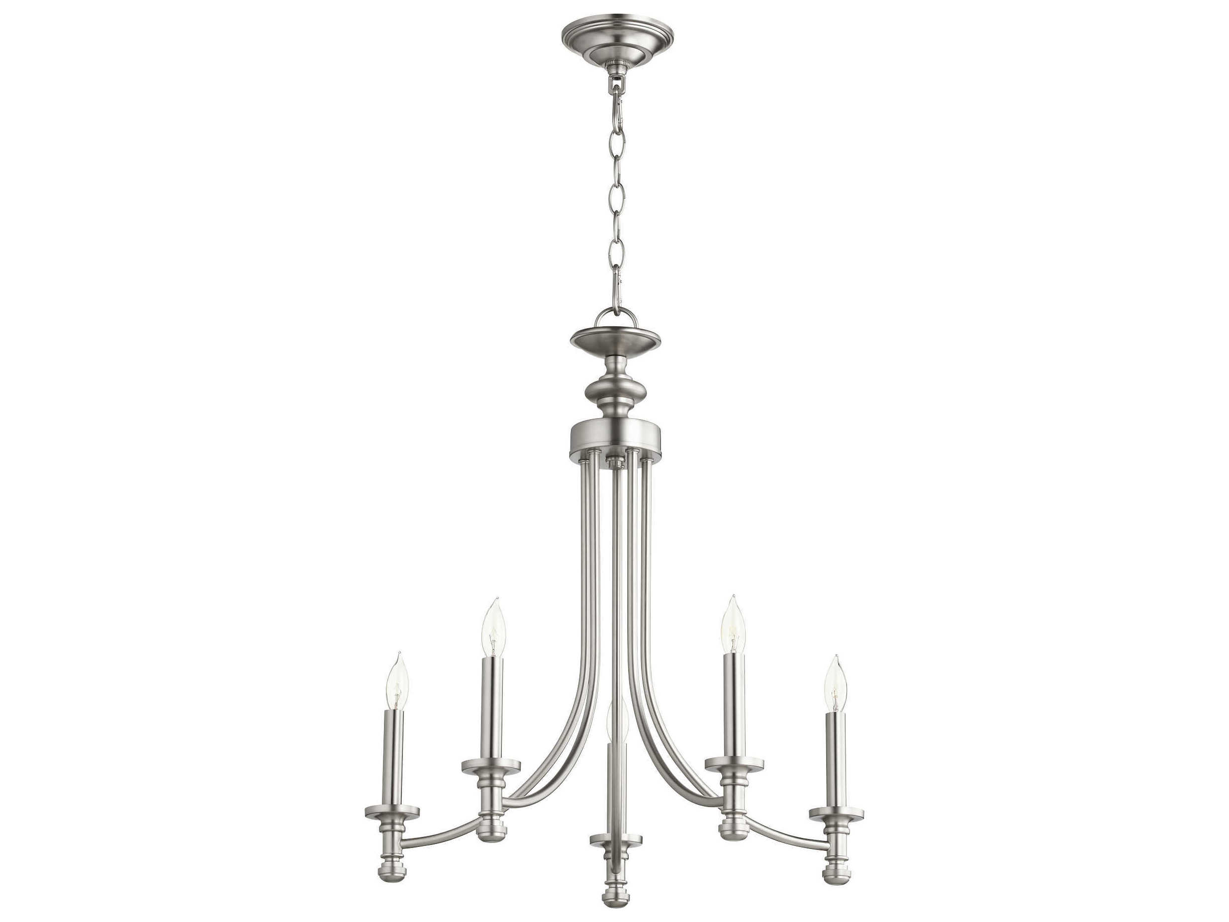 Quorum Rossington 5-Light Satin Nickel Candelabra Chandelier