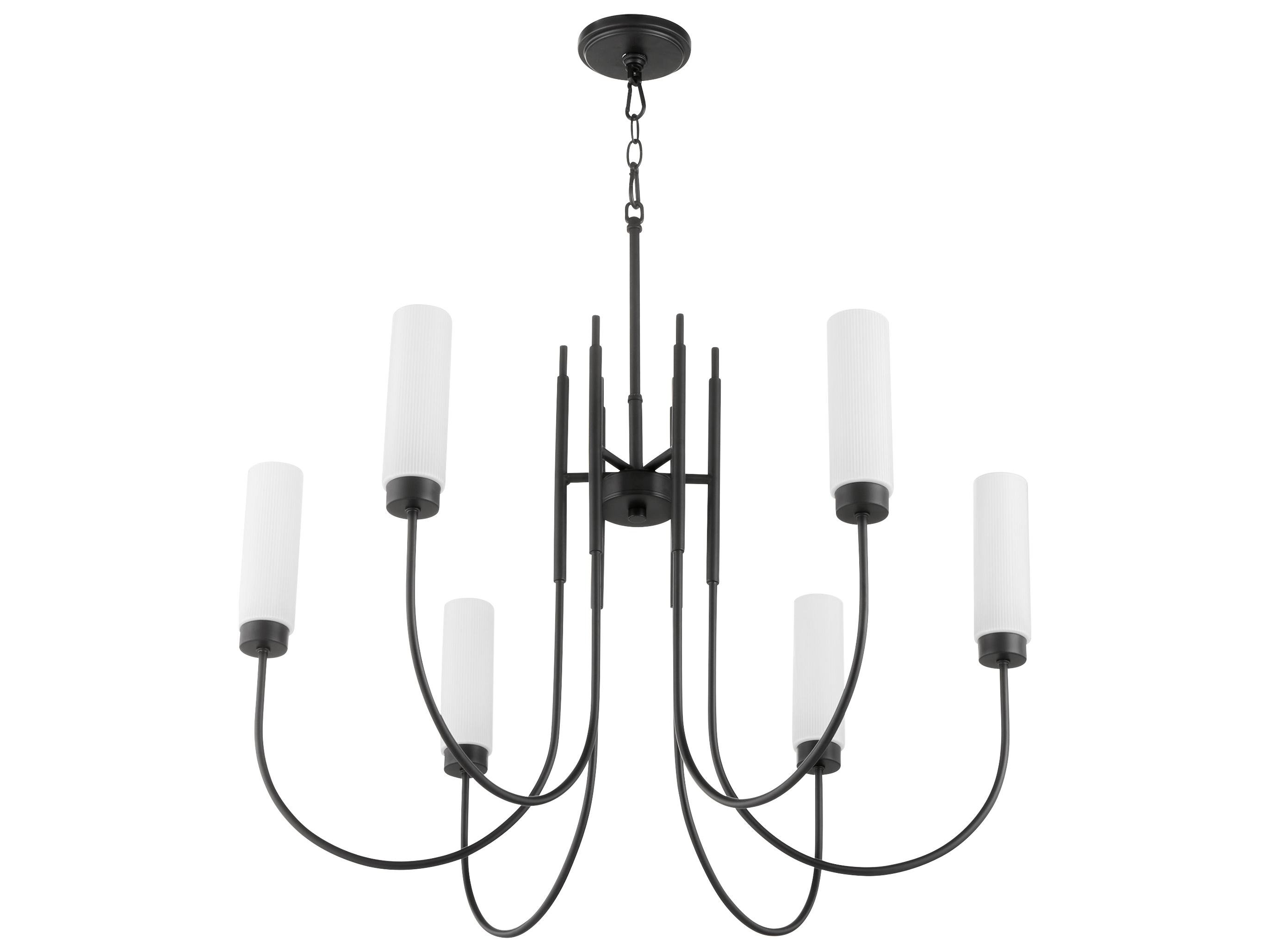 Quorum Jerome 6-Light Matte Black Candelabra Chandelier