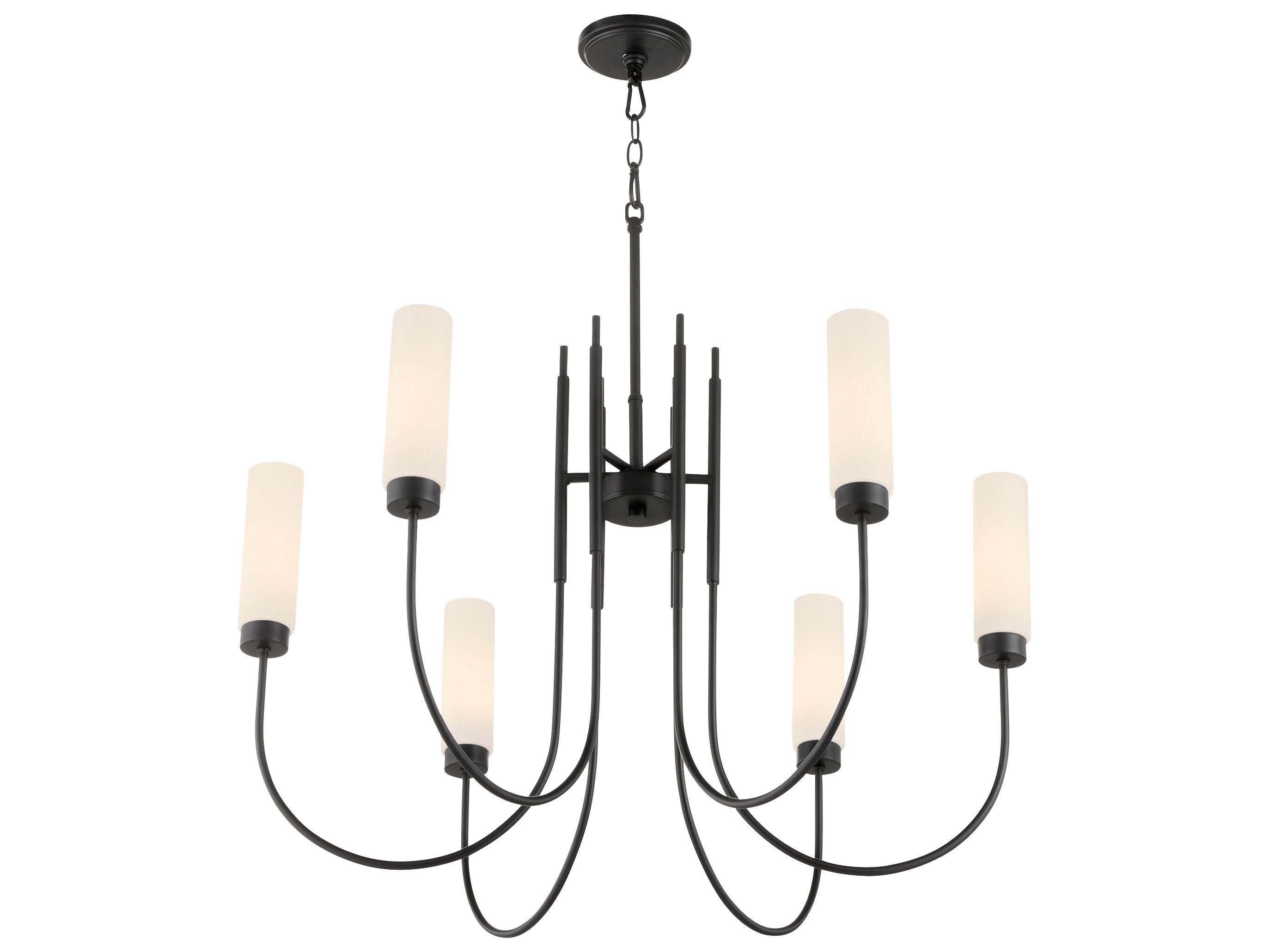 Quorum Jerome 6-Light Matte Black Candelabra Chandelier