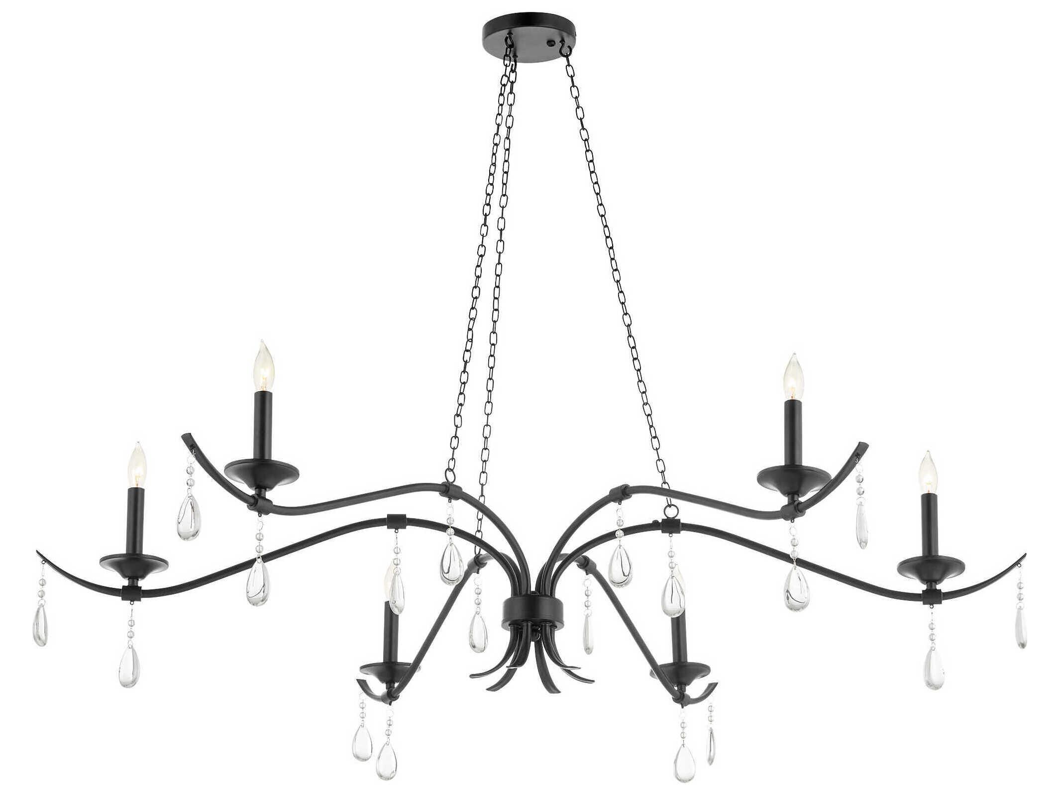 Quorum Lorelei 6-Light Matte Black Candelabra Chandelier