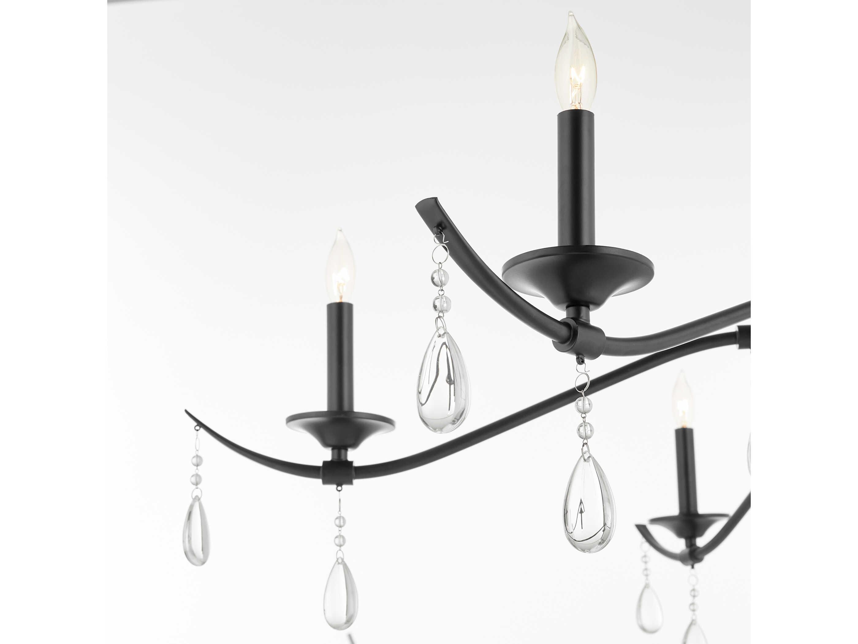 Quorum Lorelei 6-Light Matte Black Candelabra Chandelier