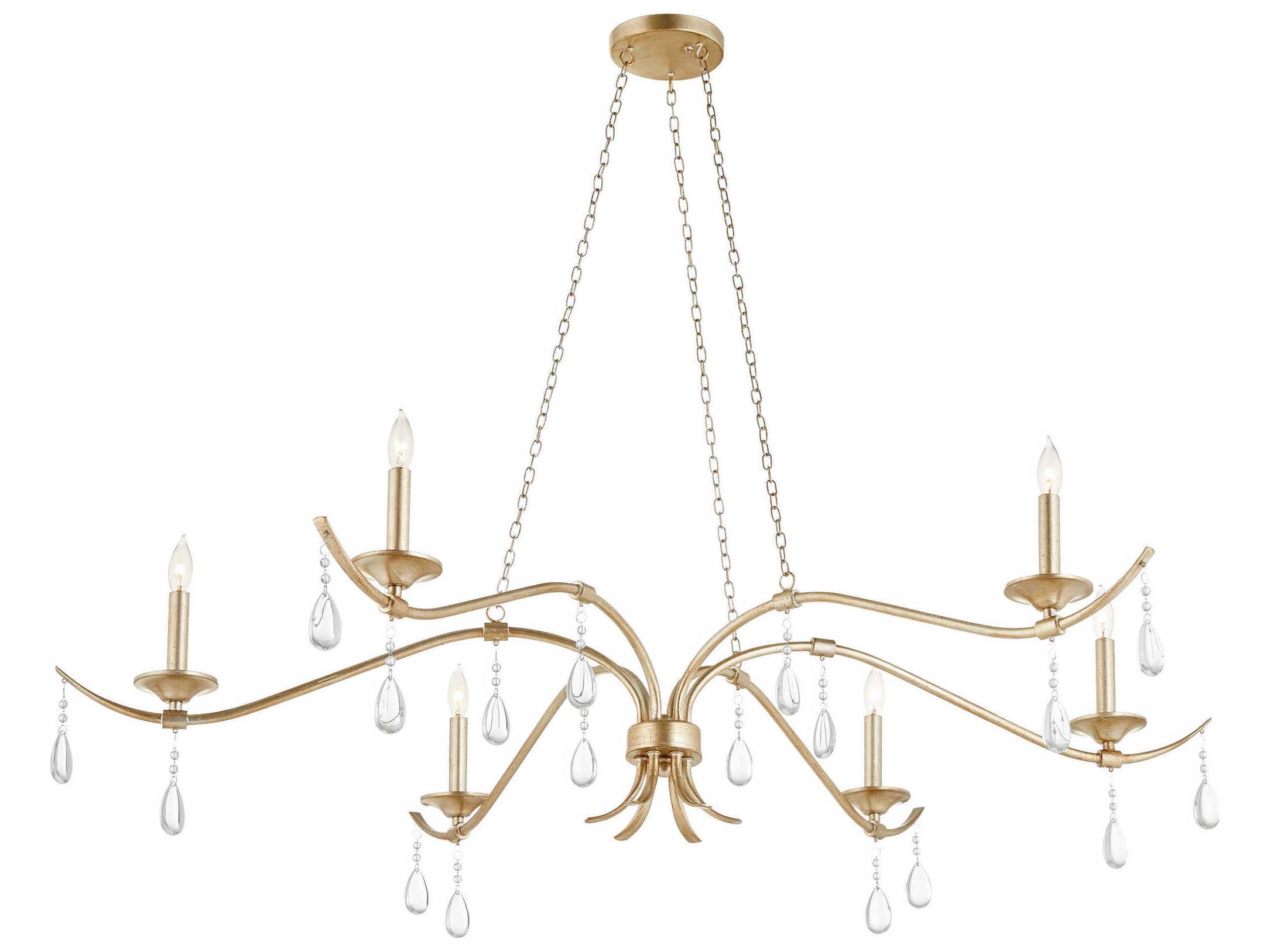 Quorum Lorelei 6-Light Antique Silver Candelabra Chandelier