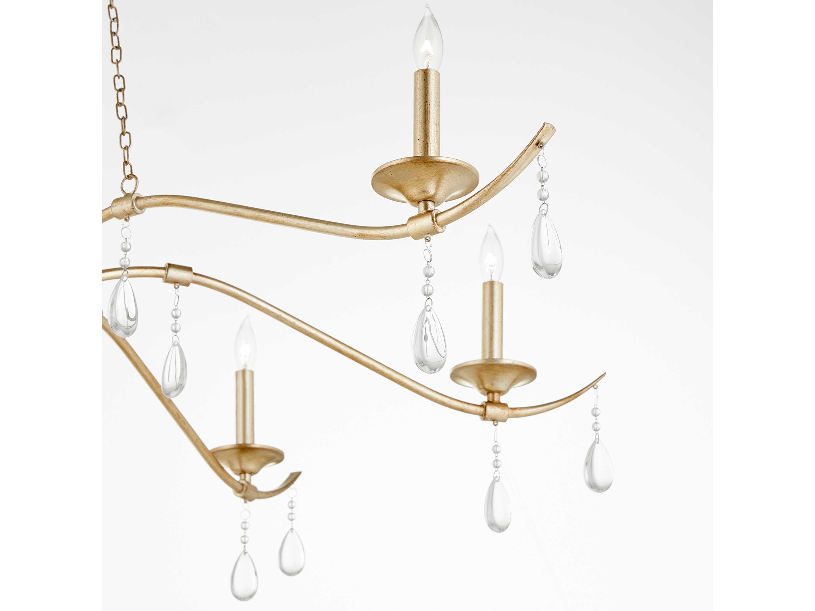 Quorum Lorelei 6-Light Antique Silver Candelabra Chandelier