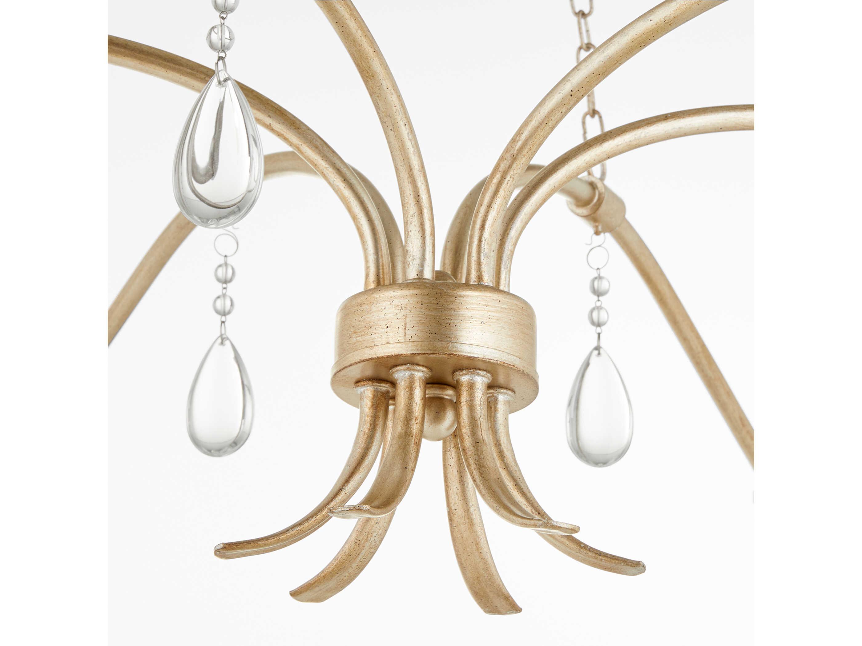 Quorum Lorelei 6-Light Antique Silver Candelabra Chandelier