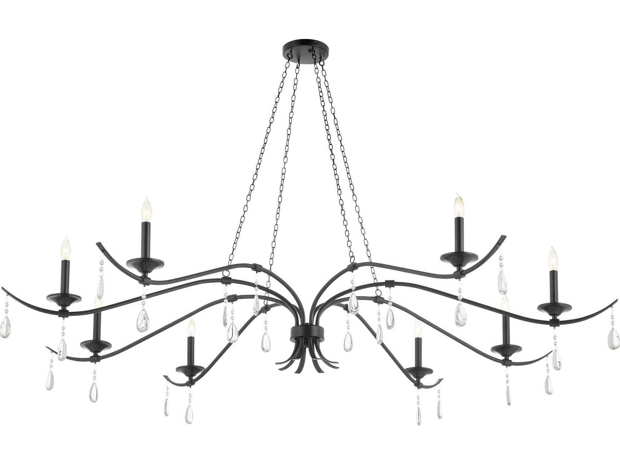 Quorum Lorelei 8-Light Matte Black Candelabra Chandelier