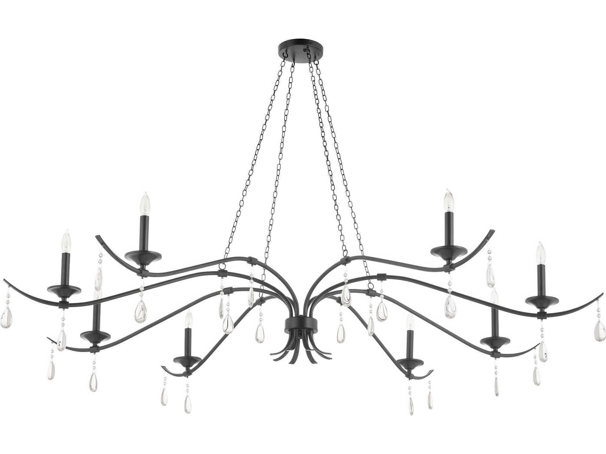 Quorum Lorelei 8-Light Matte Black Candelabra Chandelier