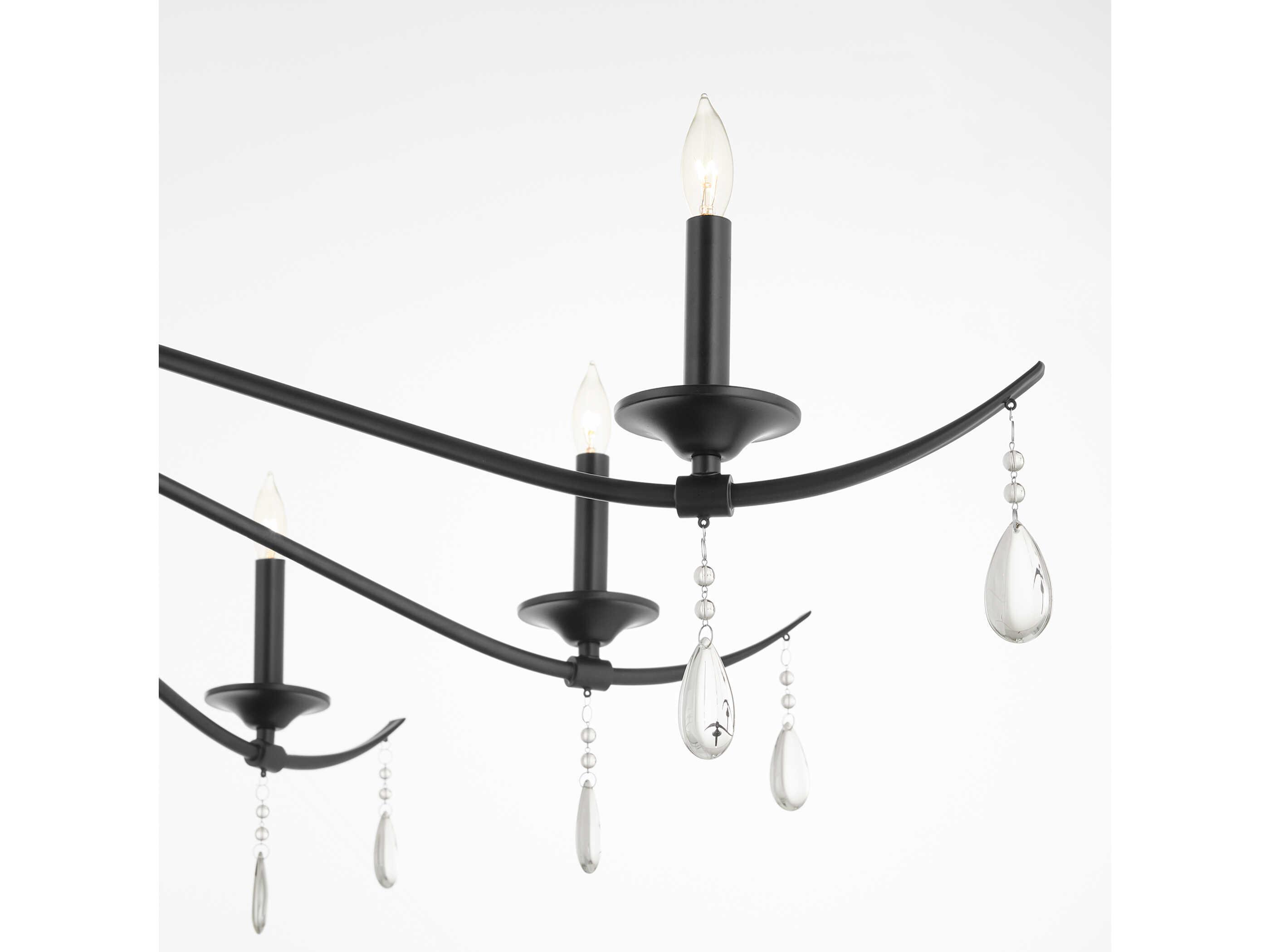 Quorum Lorelei 8-Light Matte Black Candelabra Chandelier