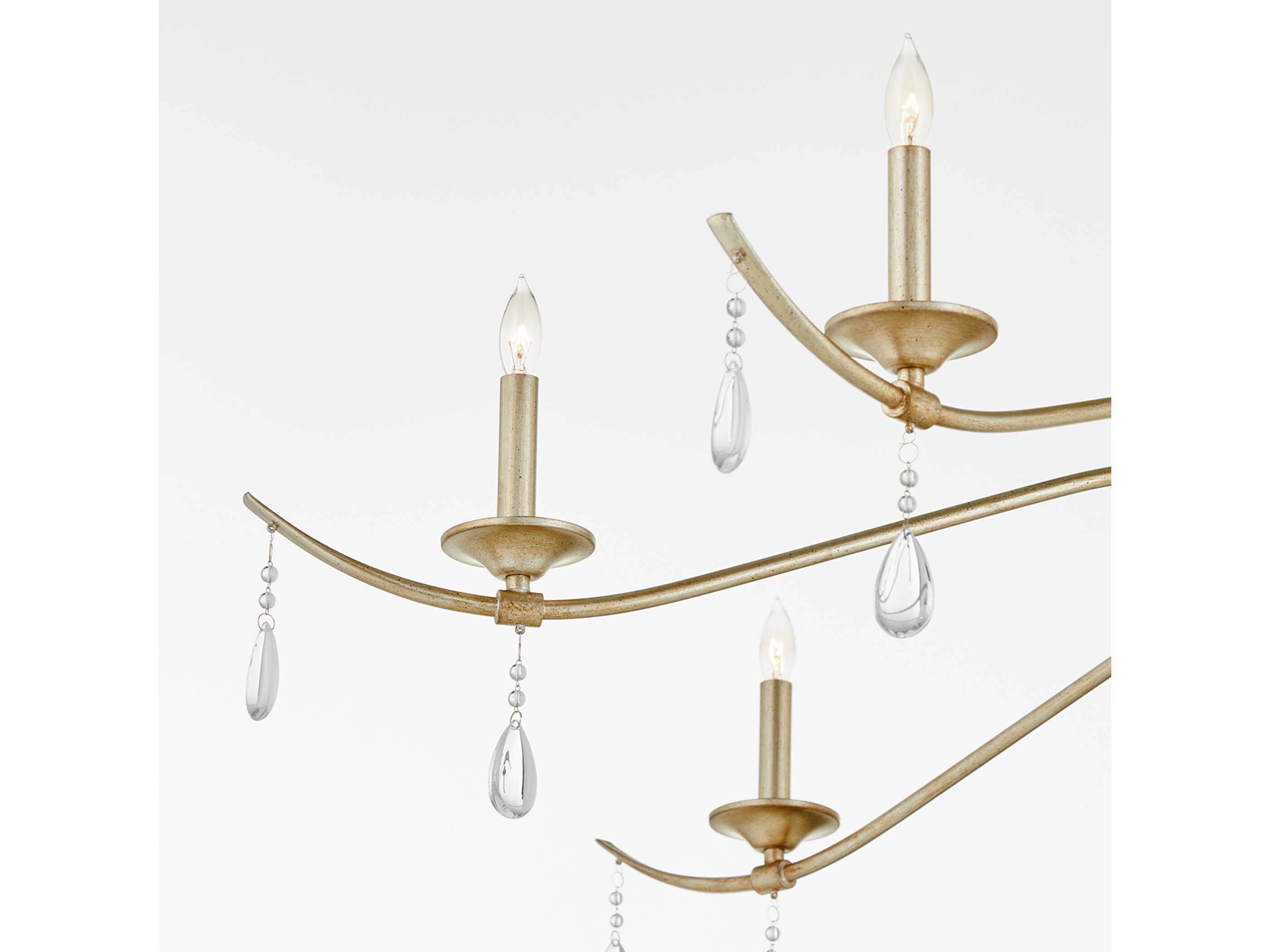 Quorum Lorelei 8-Light Aged Silver Leaf Candelabra Chandelier