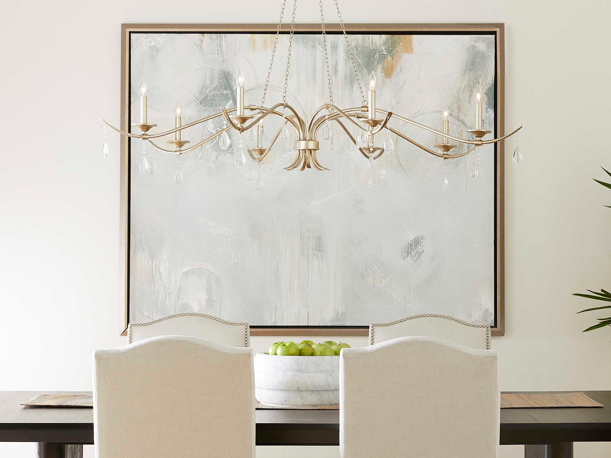 Quorum Lorelei 8-Light Aged Silver Leaf Candelabra Chandelier