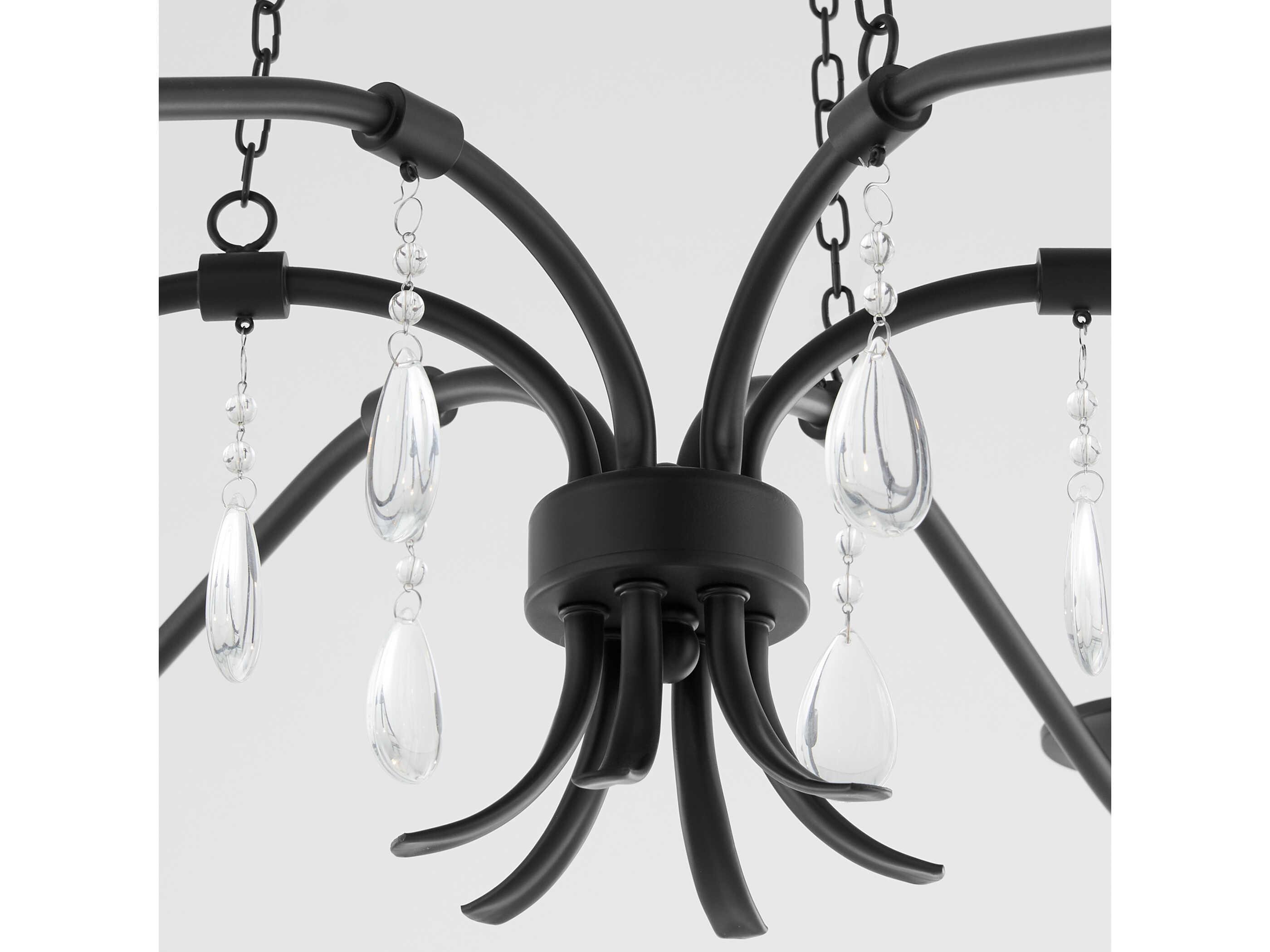 Quorum Lorelei 6-Light Matte Black Candelabra Chandelier