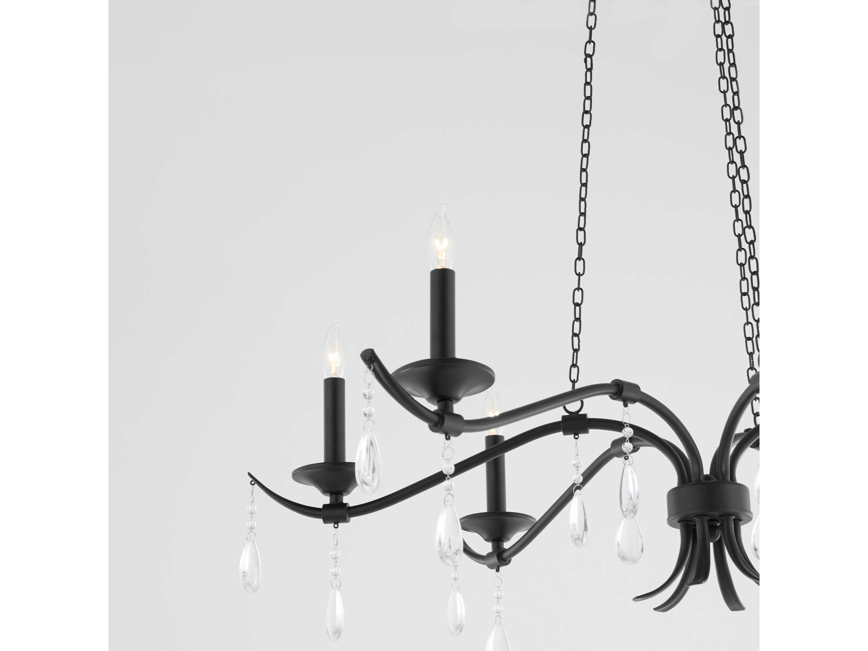 Quorum Lorelei 6-Light Matte Black Candelabra Chandelier