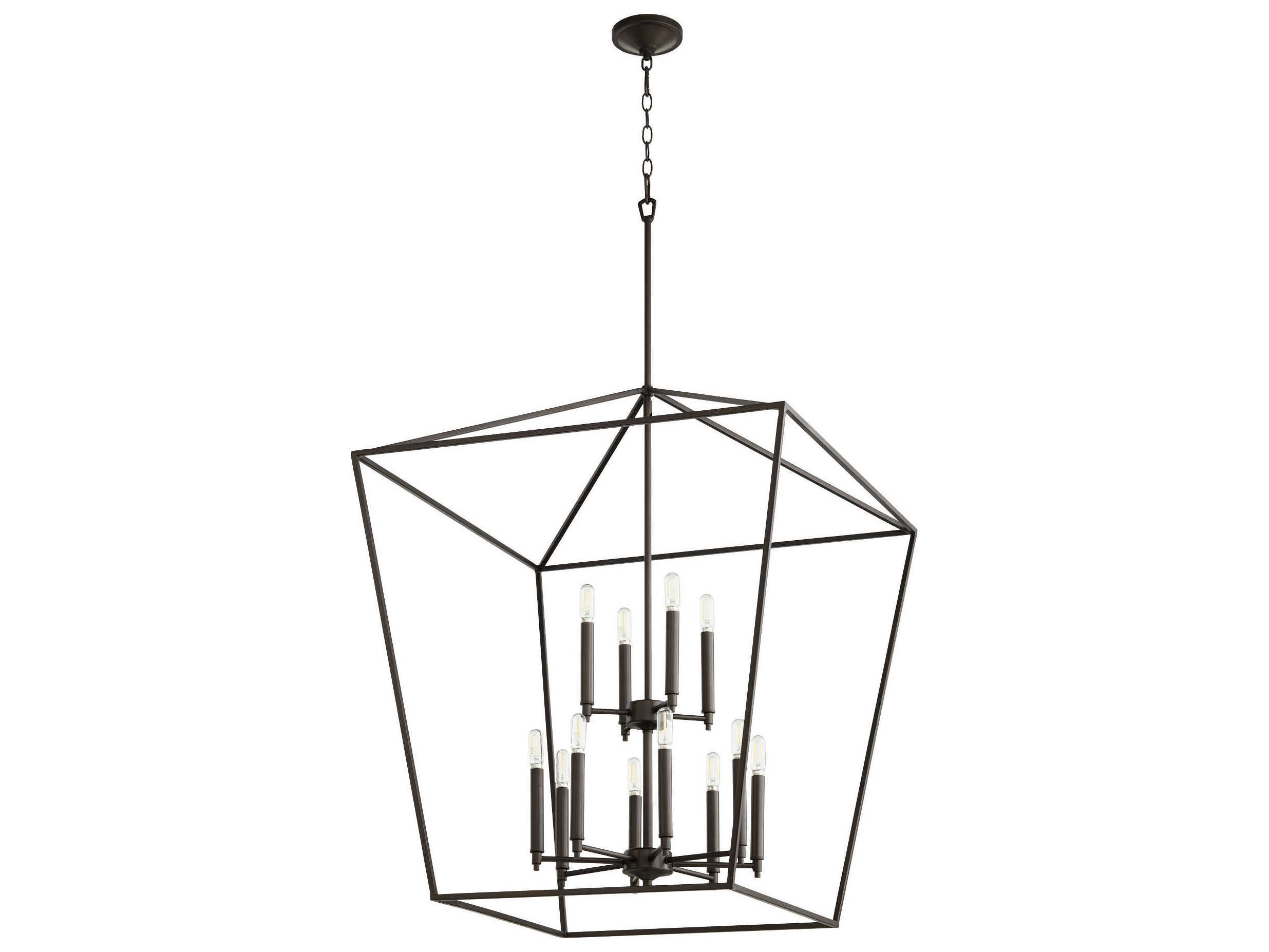 Quorum Gabriel 12-Light Oiled Bronze Candelabra Tiered Chandelier