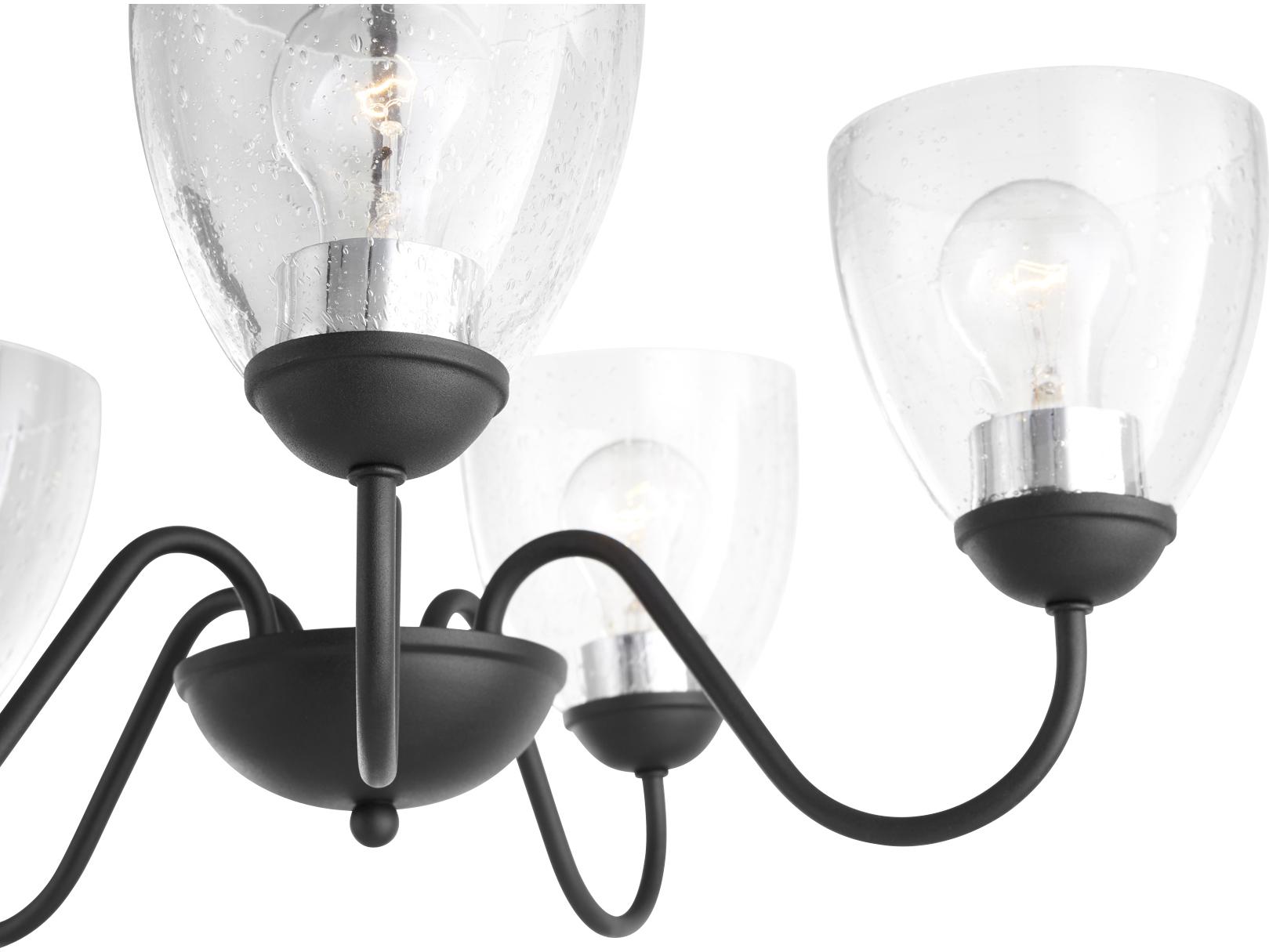 Quorum 5-Light Noir Black Glass Chandelier