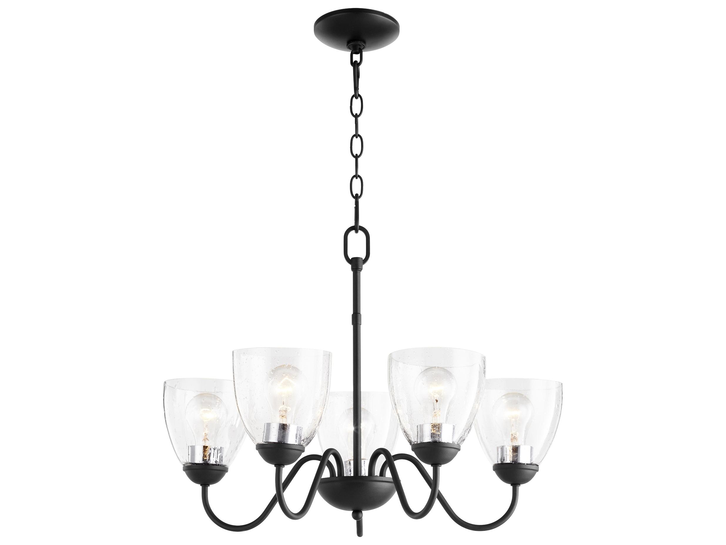 Quorum 5-Light Noir Black Glass Chandelier
