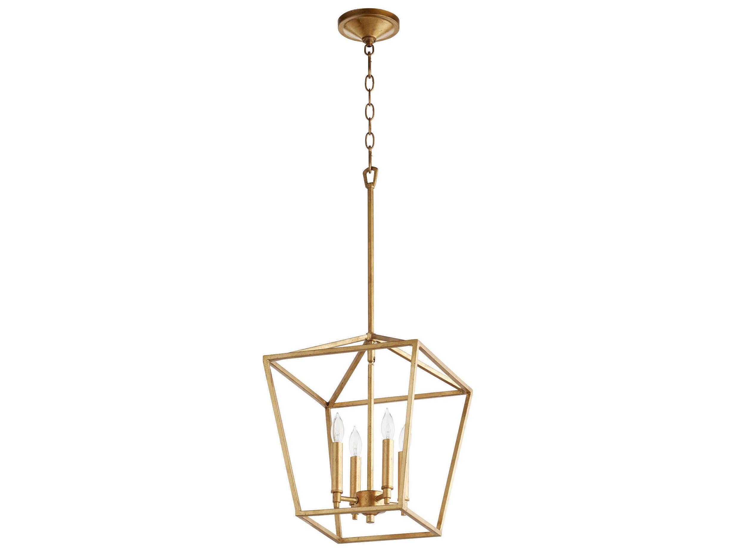 Quorum Gabriel 4-Light Gold Leaf Candelabra Chandelier