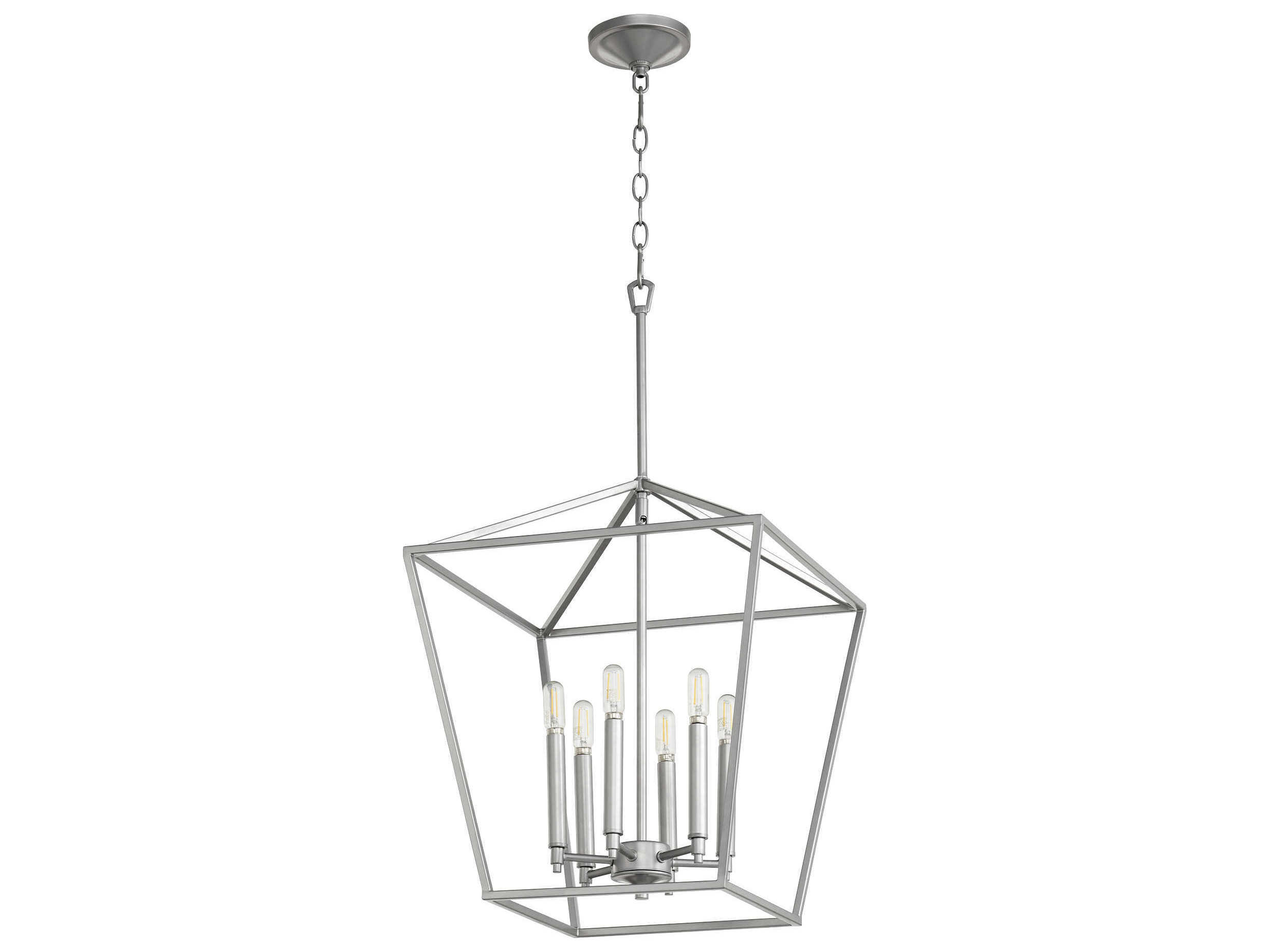 Quorum Gabriel 6-Light Classic Nickel Candelabra Chandelier