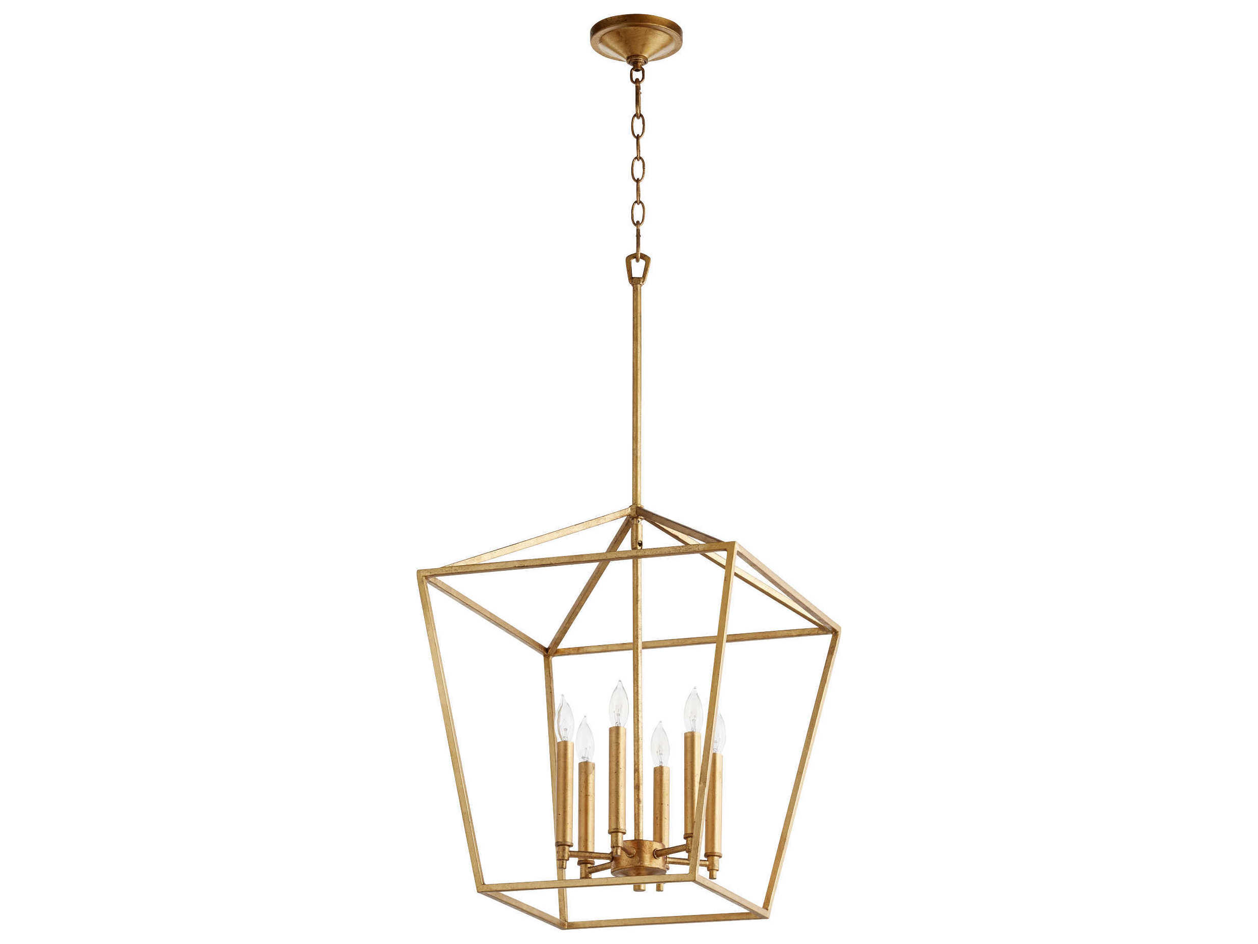 Quorum Gabriel 6-Light Gold Leaf Candelabra Chandelier
