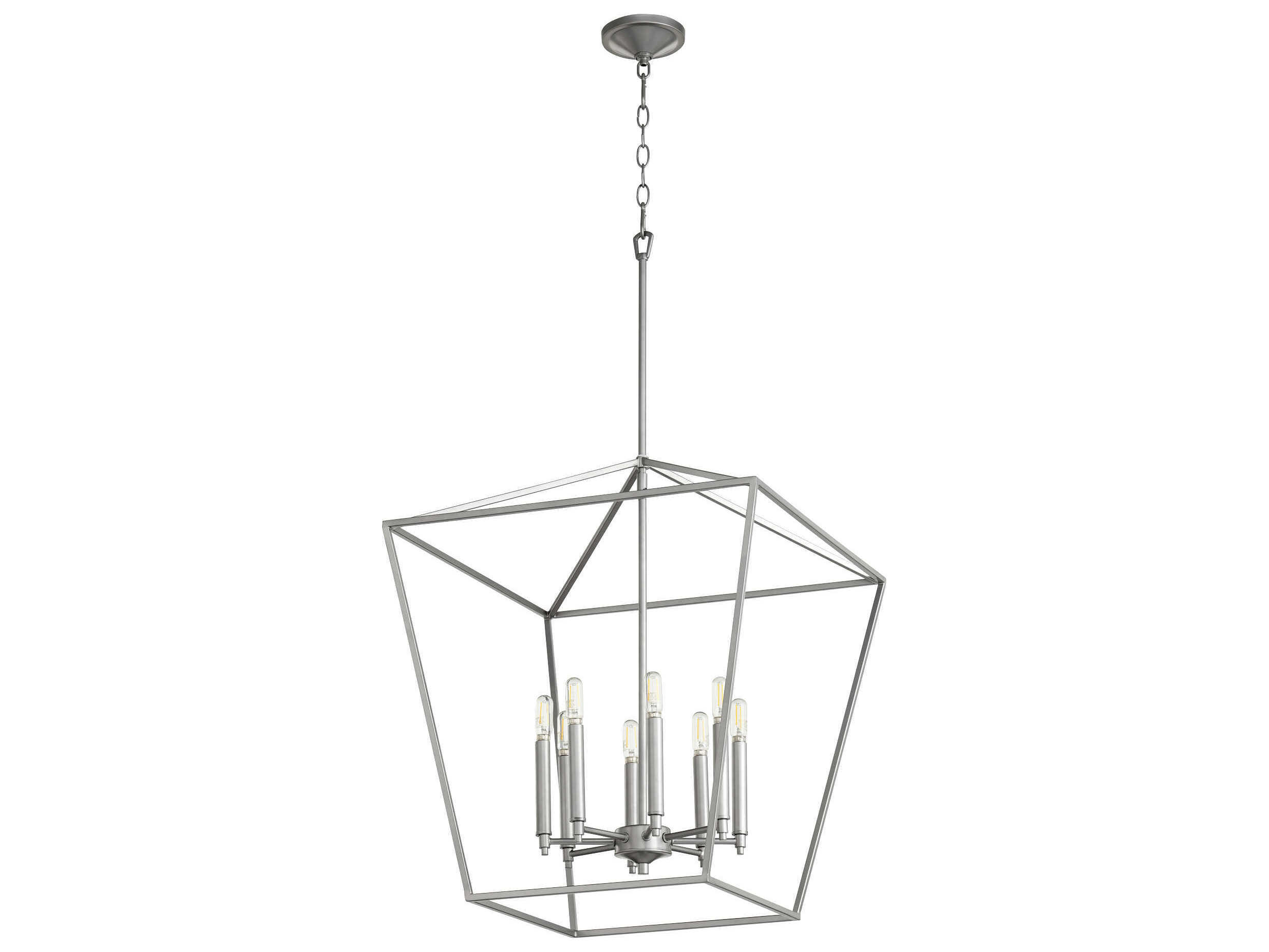 Quorum Gabriel 8-Light Classic Nickel Candelabra Chandelier