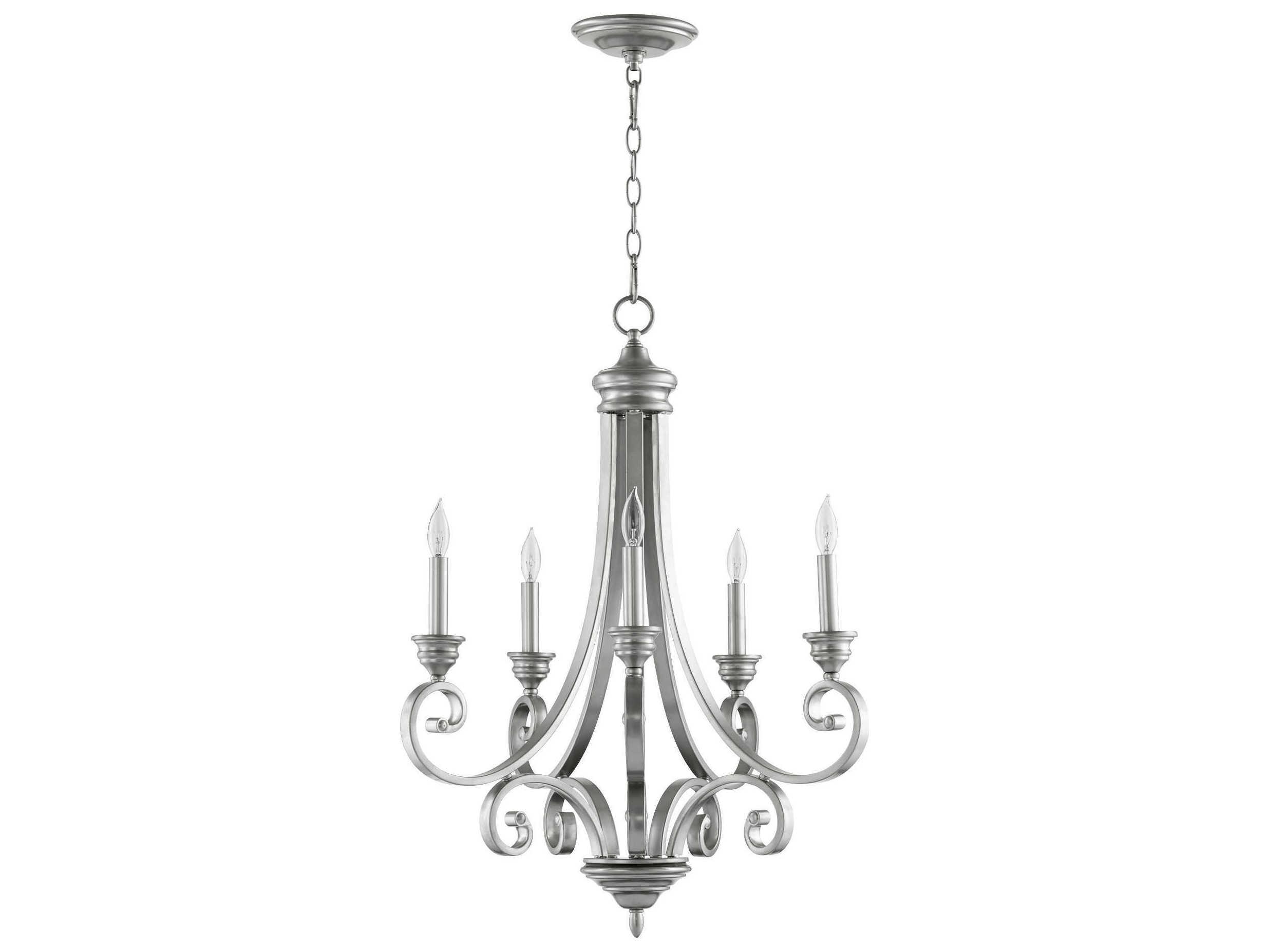 Quorum Bryant 5-Light Classic Nickel Candelabra Chandelier