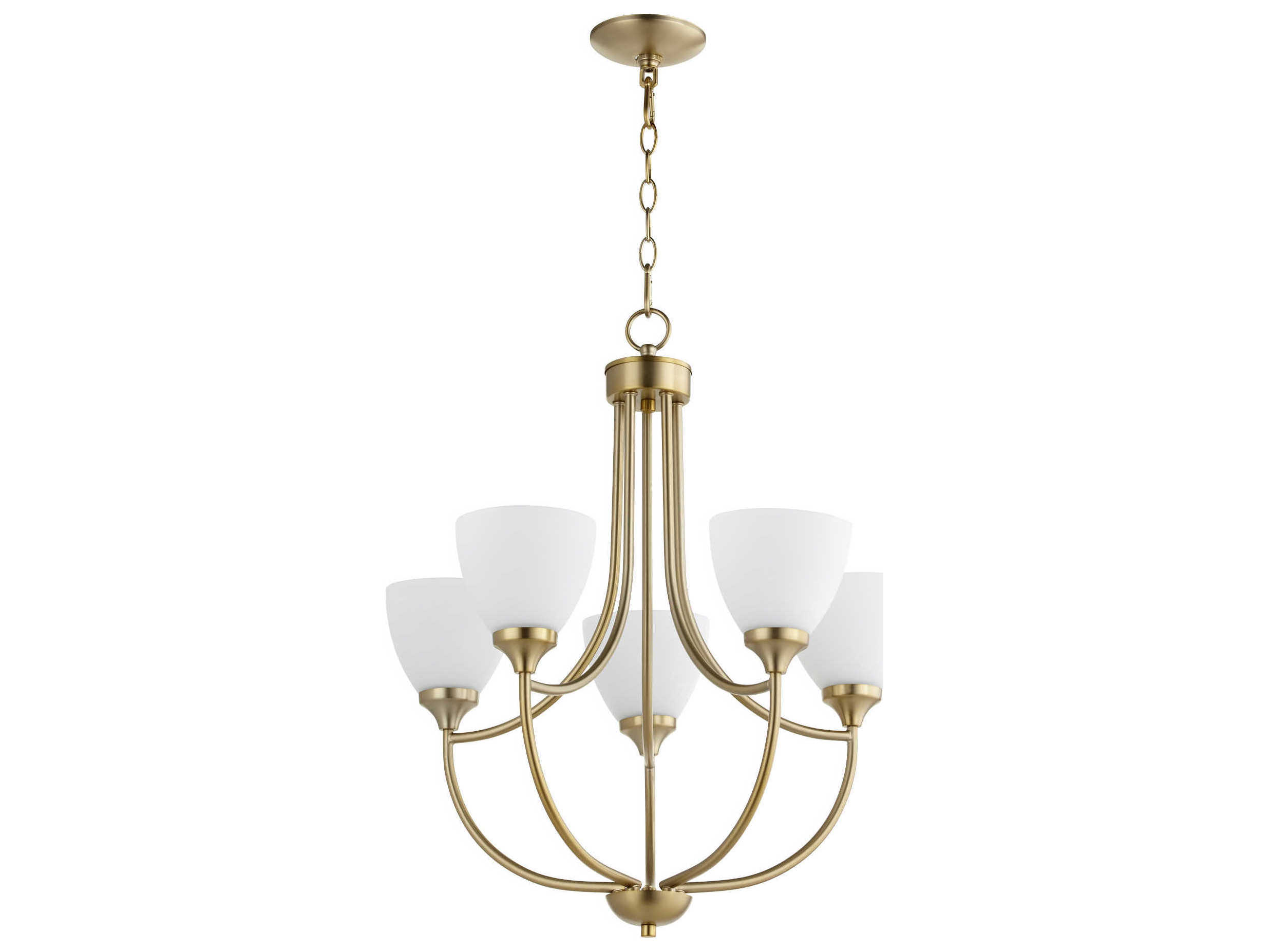 Quorum Enclave 5-Light Aged Brass Bell Chandelier