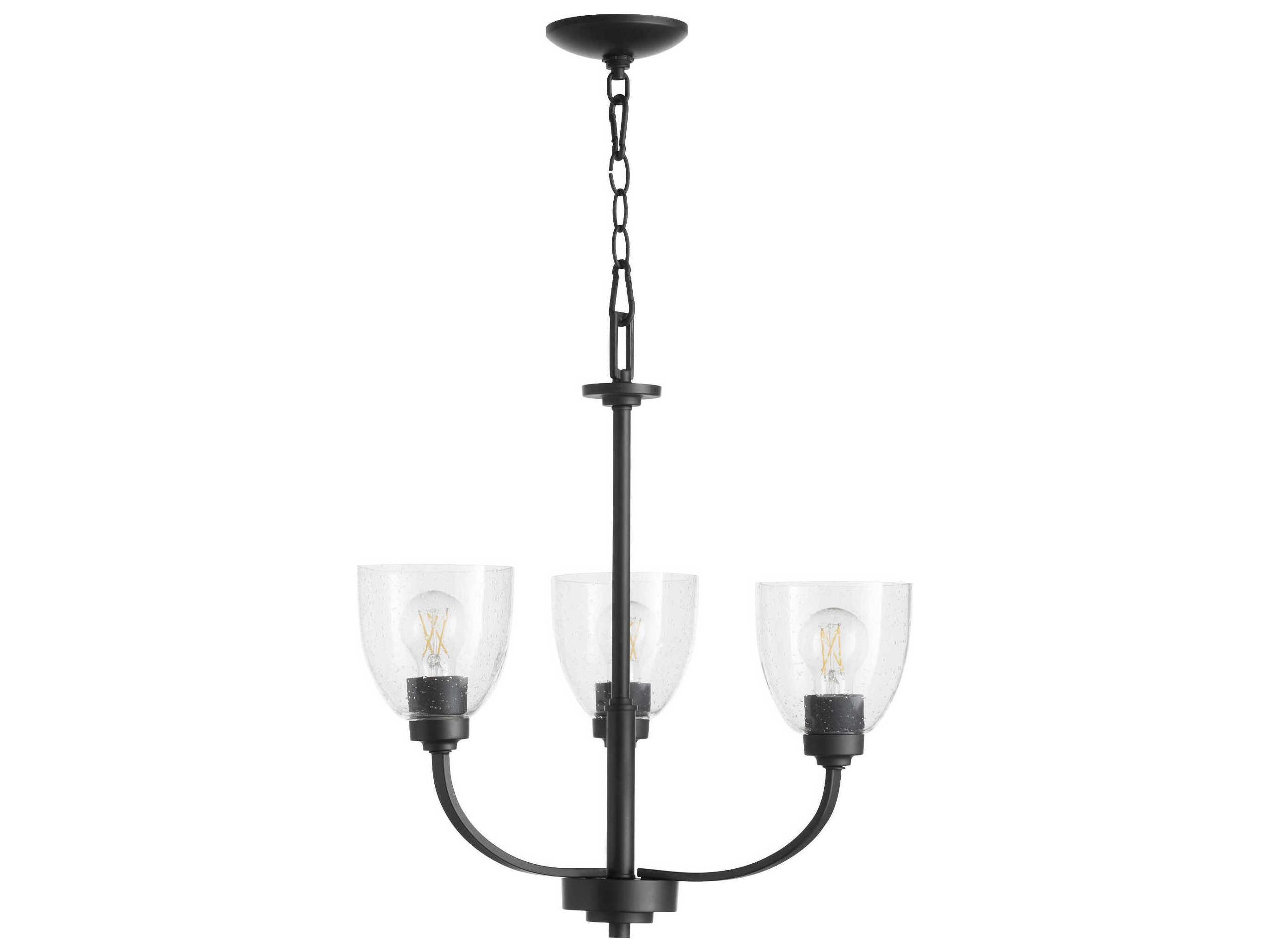 Quorum Reyes 3-Light Textured Black Chandelier