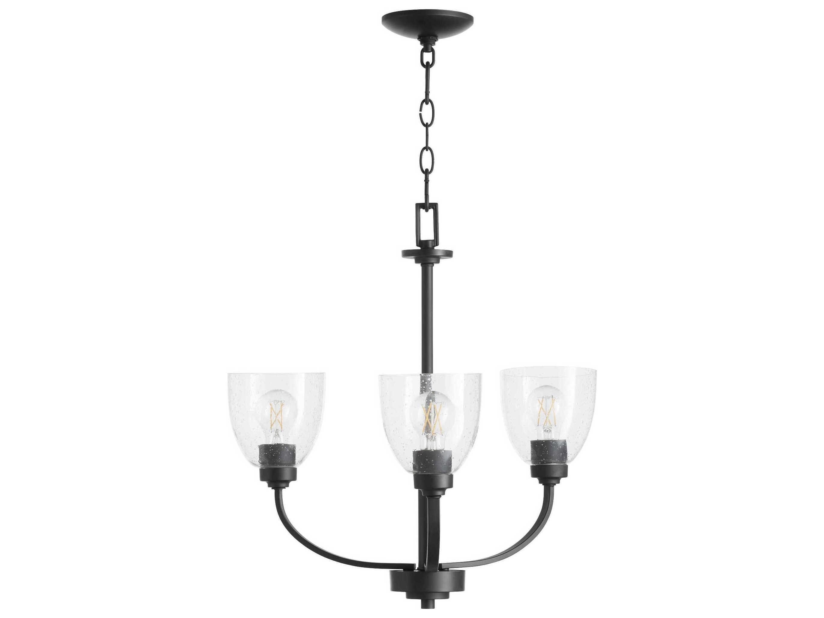 Quorum Reyes 3-Light Textured Black Chandelier
