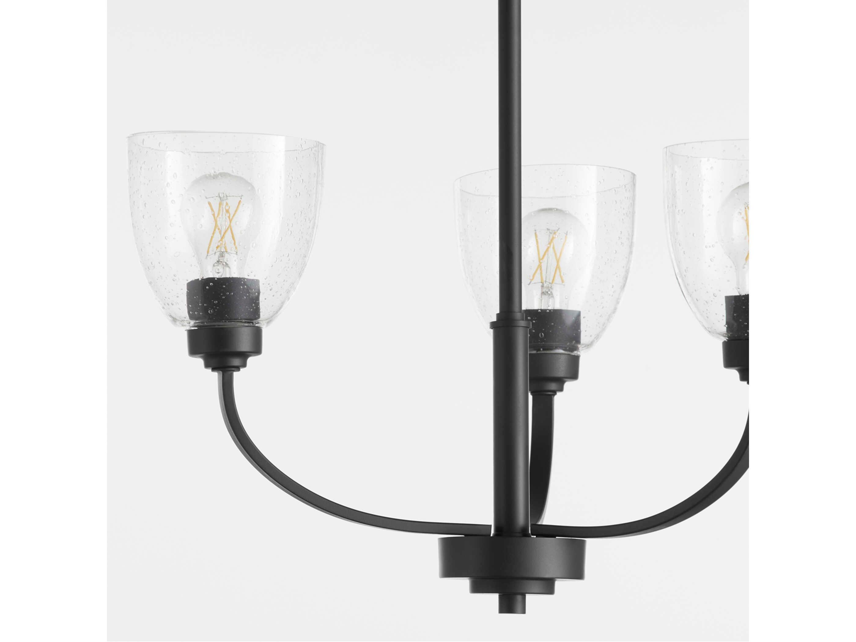 Quorum Reyes 3-Light Textured Black Chandelier